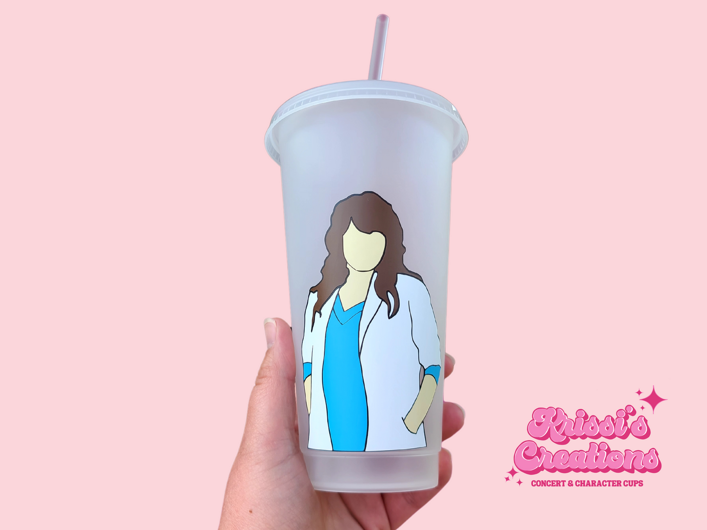 Callie Torres Gift Cup 24oz Cold Cup / Starbucks Custom Tumbler Cup / Personalised Grey's Anatomy Gift, Reusable Cup Straw and Lid