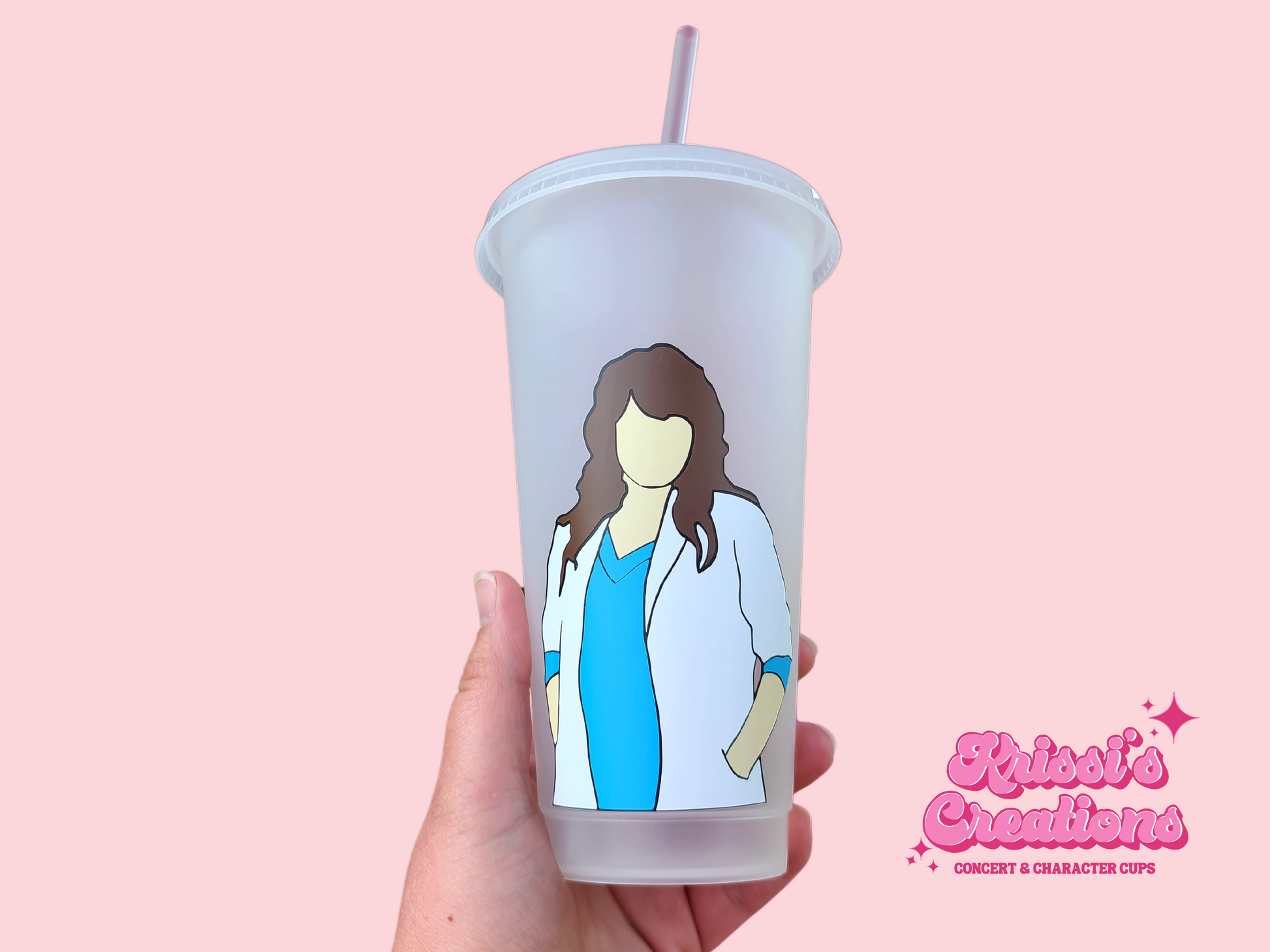 Callie Torres Gift Cup 24oz Cold Cup / Starbucks Custom Tumbler Cup / Personalised Grey's Anatomy Gift, Reusable Cup Straw and Lid