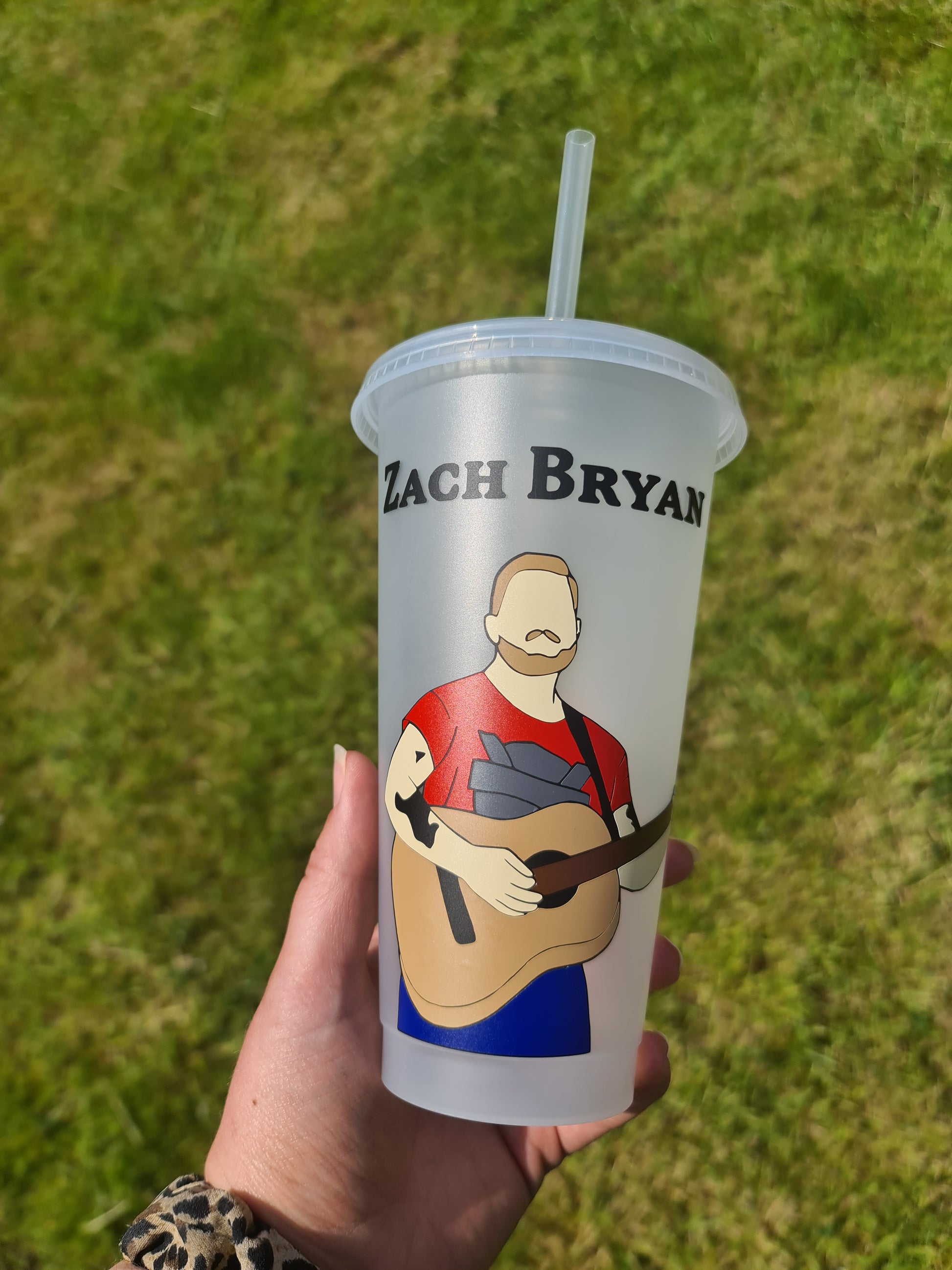 Zach Bryan Something in the orange Cup 24oz Cold Cup / Starbucks Custom Tumbler Cup / Personalised Country Music Tickets Concert Gift, Reusable Cup Straw and Lid