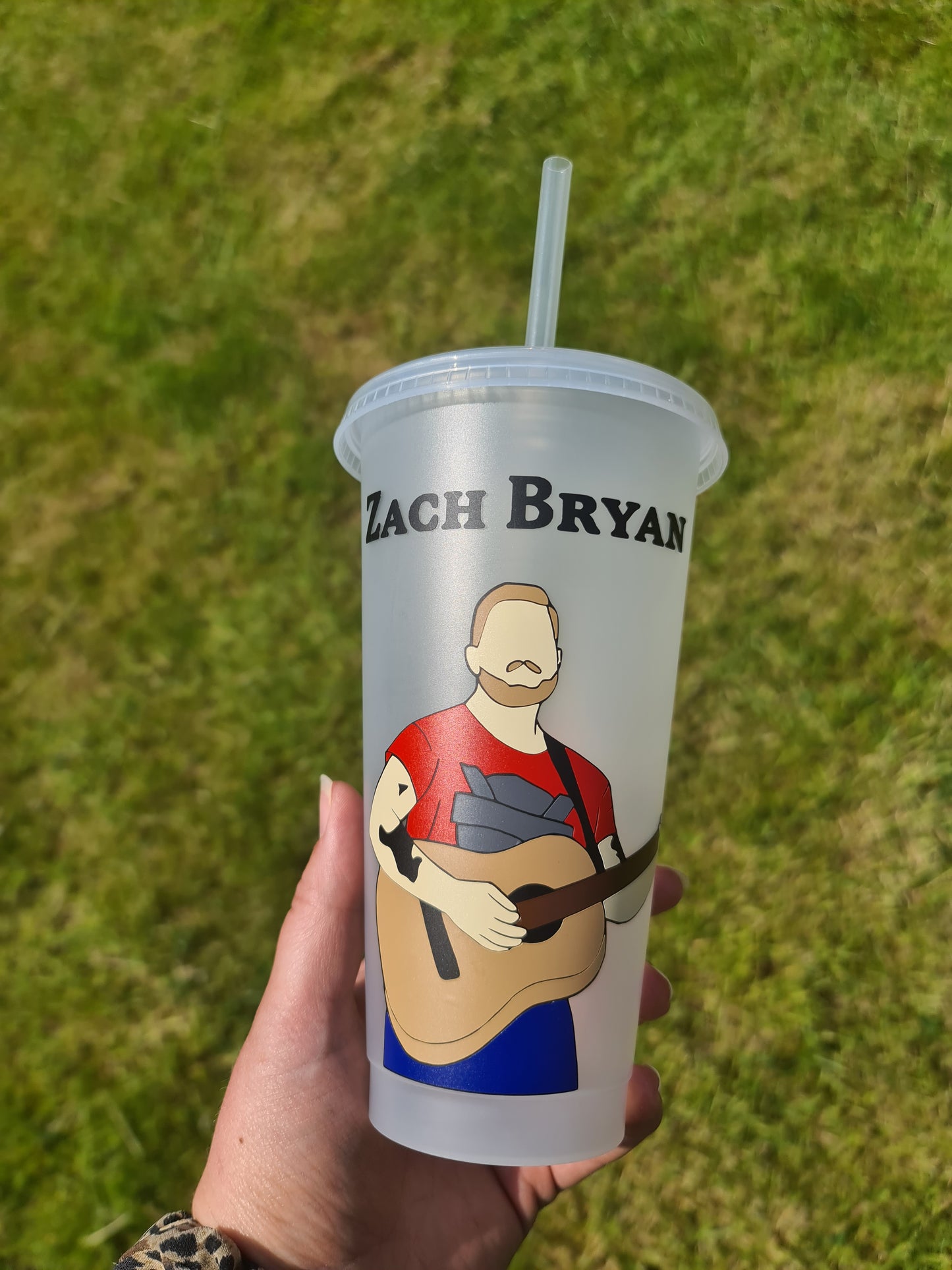 Zach Bryan Something in the orange Cup 24oz Cold Cup / Starbucks Custom Tumbler Cup / Personalised Country Music Tickets Concert Gift, Reusable Cup Straw and Lid