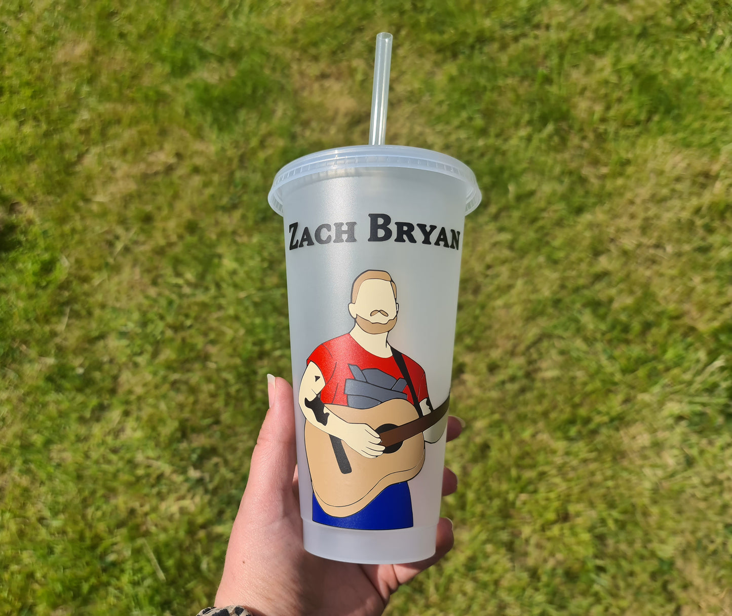 Zach Bryan Something in the orange Cup 24oz Cold Cup / Starbucks Custom Tumbler Cup / Personalised Country Music Tickets Concert Gift, Reusable Cup Straw and Lid