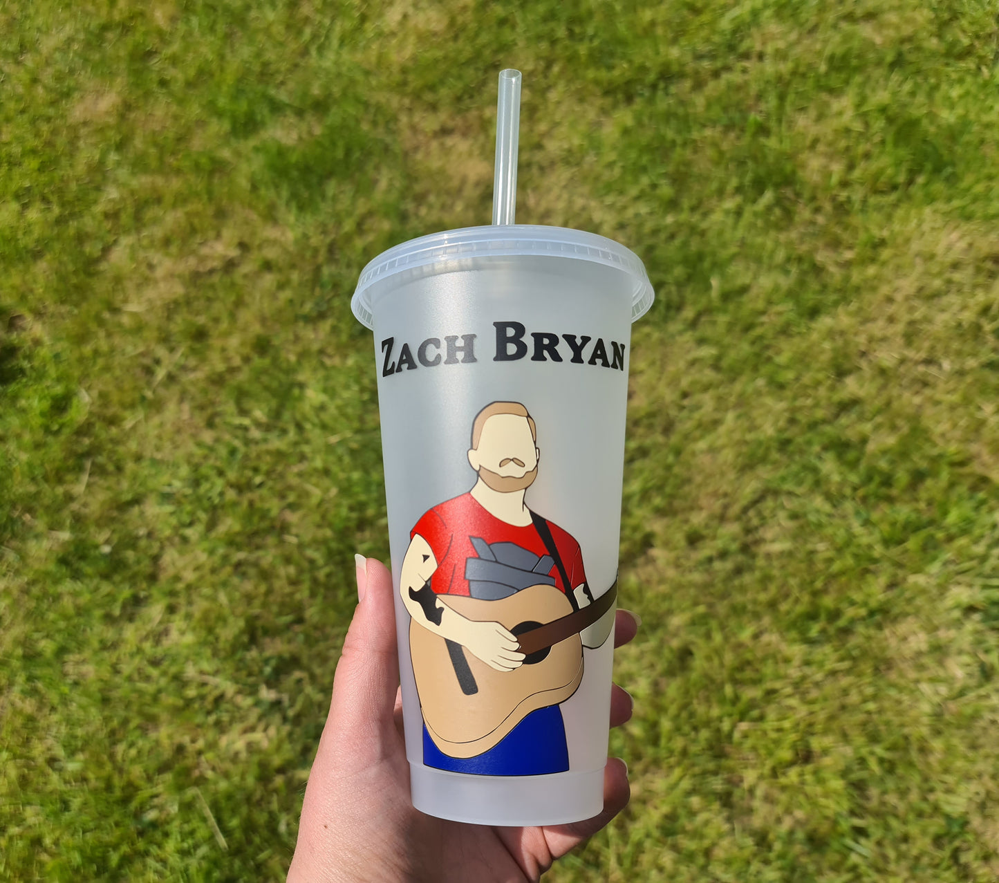 Zach Bryan Something in the orange Cup 24oz Cold Cup / Starbucks Custom Tumbler Cup / Personalised Country Music Tickets Concert Gift, Reusable Cup Straw and Lid