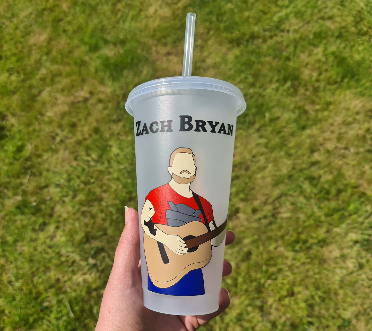 Zach Bryan Something in the orange Cup 24oz Cold Cup / Starbucks Custom Tumbler Cup / Personalised Country Music Tickets Concert Gift, Reusable Cup Straw and Lid