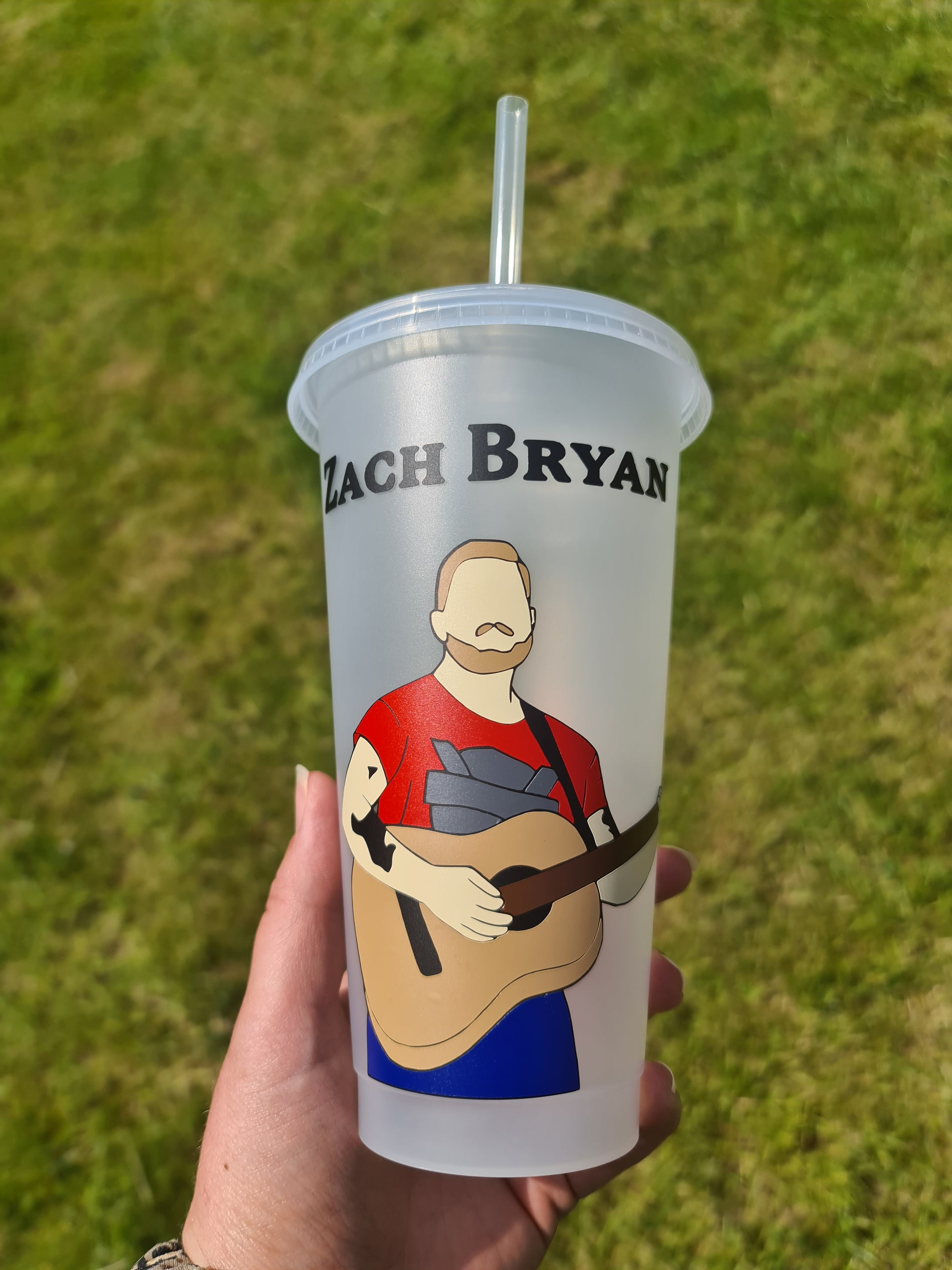 Zach Bryan Something in the orange Cup 24oz Cold Cup / Starbucks Custom Tumbler Cup / Personalised Country Music Tickets Concert Gift, Reusable Cup Straw and Lid