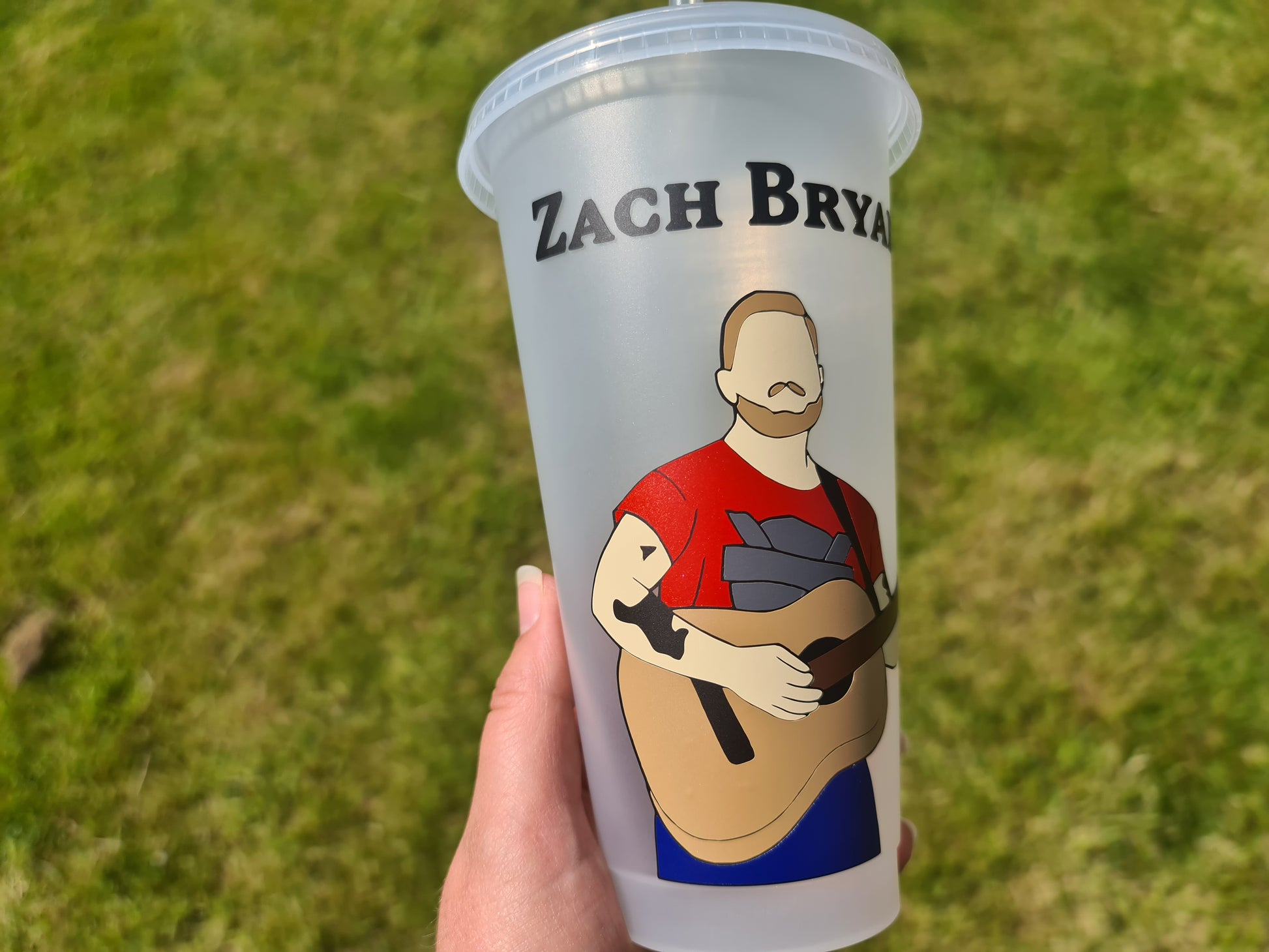 Zach Bryan Something in the orange Cup 24oz Cold Cup / Starbucks Custom Tumbler Cup / Personalised Country Music Tickets Concert Gift, Reusable Cup Straw and Lid