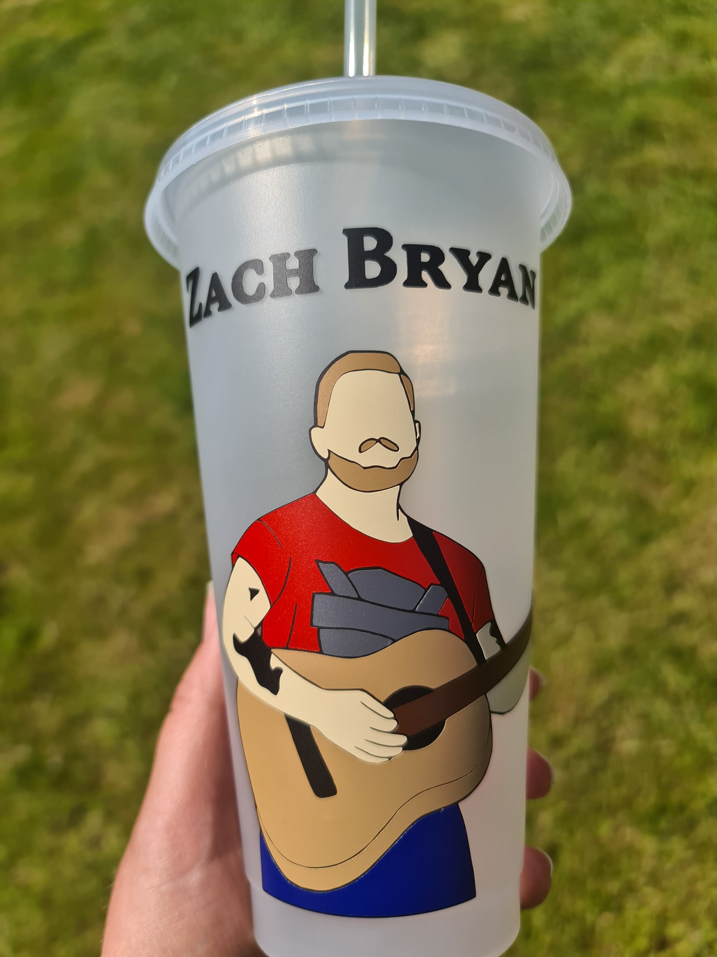 Zach Bryan Something in the orange Cup 24oz Cold Cup / Starbucks Custom Tumbler Cup / Personalised Country Music Tickets Concert Gift, Reusable Cup Straw and Lid