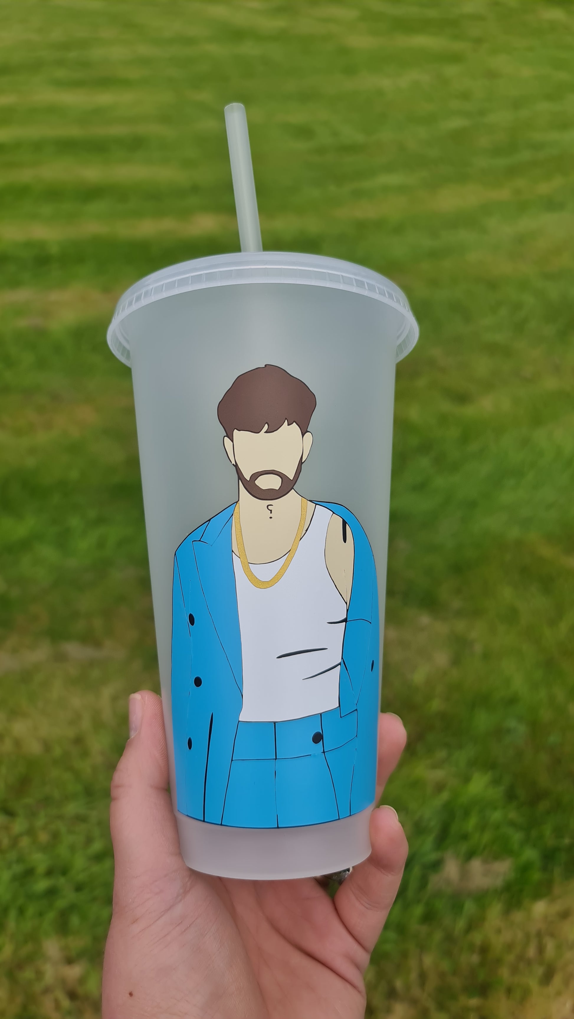 Tom Greenan Fan Cup 24oz Cold Cup / Starbucks Custom Tumbler Cup / Personalised Music Tickets Concert Gift, Reusable Cup Straw and Lid