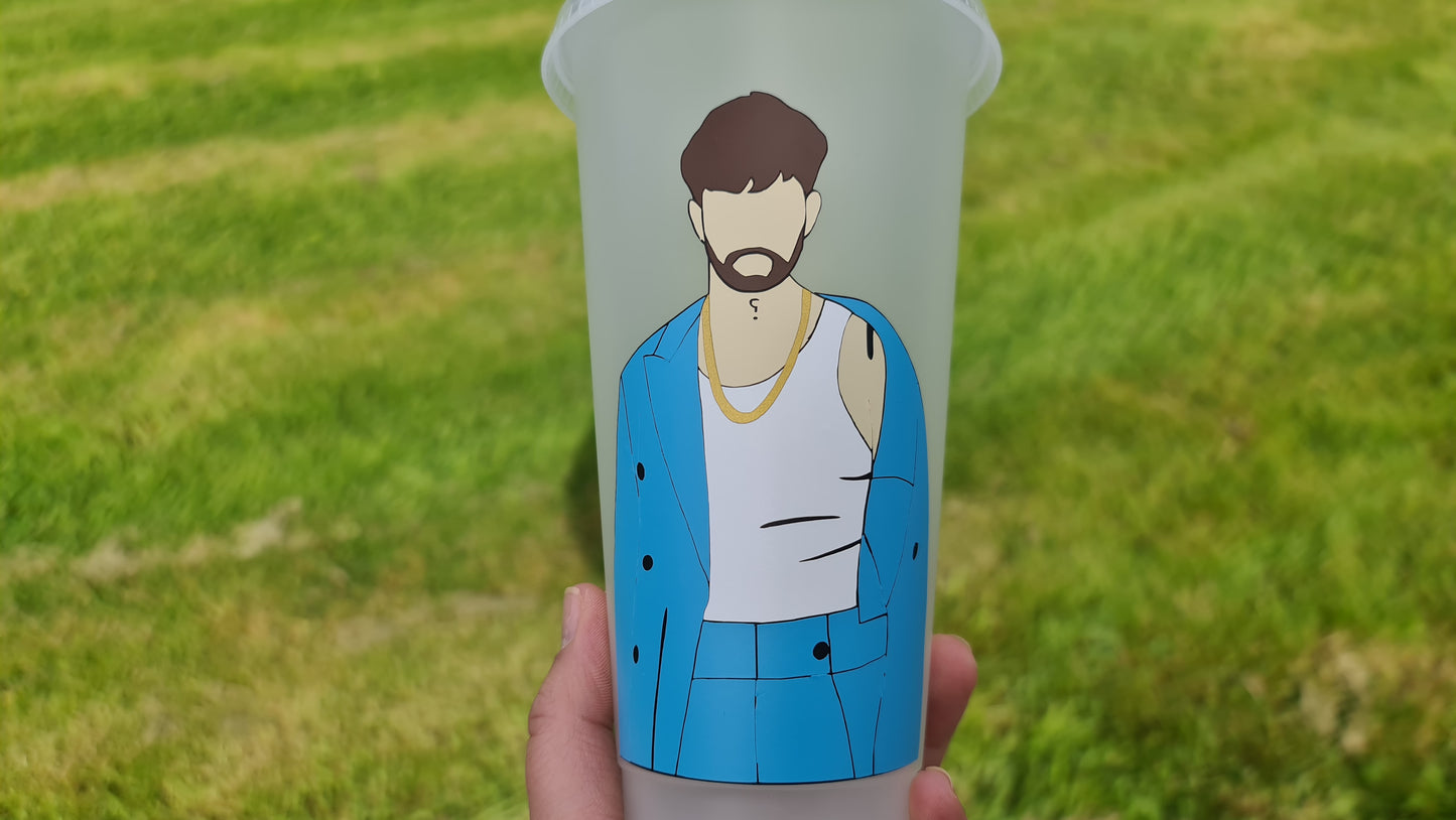 Tom Greenan Fan Cup 24oz Cold Cup / Starbucks Custom Tumbler Cup / Personalised Music Tickets Concert Gift, Reusable Cup Straw and Lid