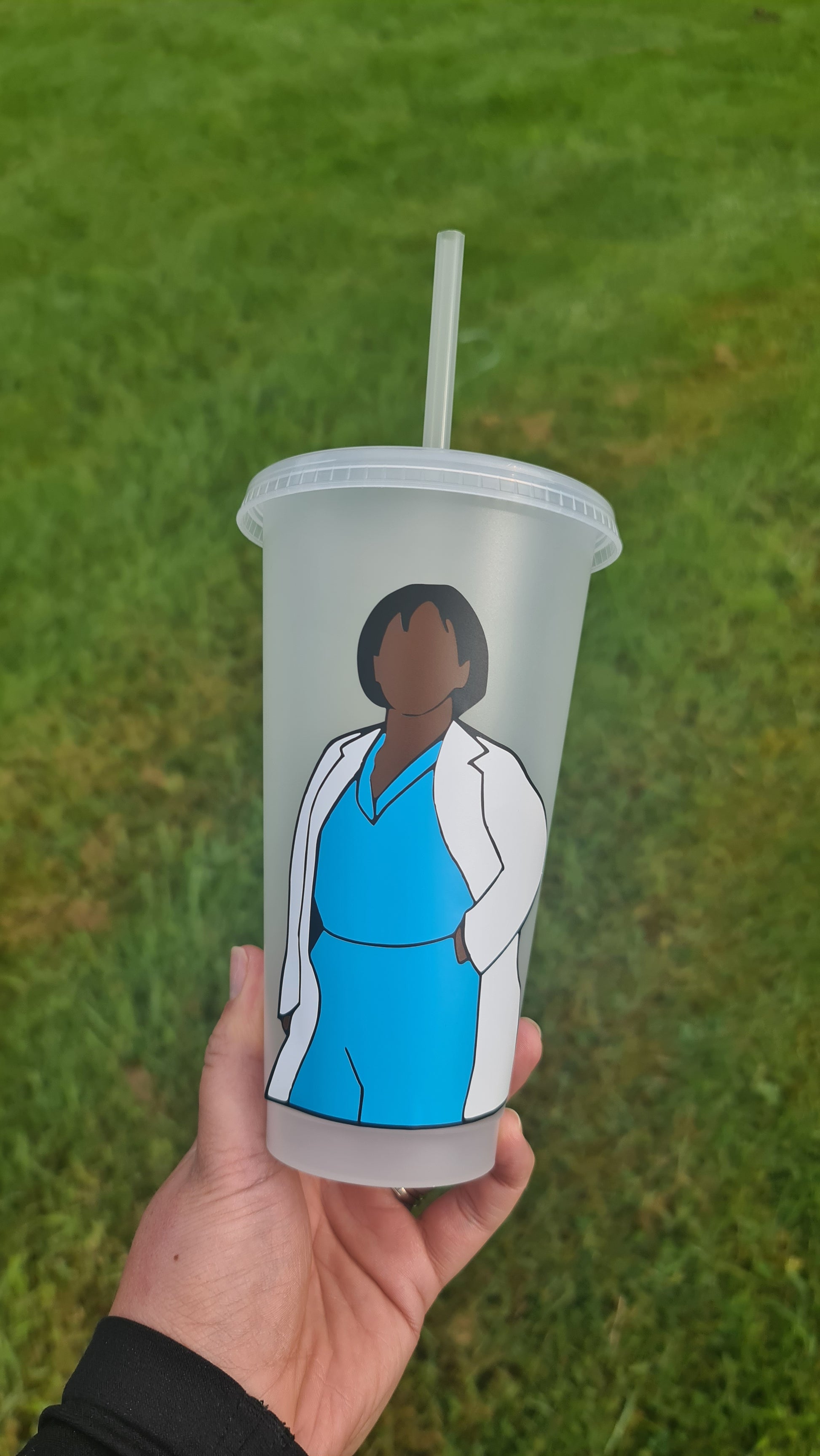 Miranda Bailey Gift Cup 24oz Cold Cup / Starbucks Custom Tumbler Cup / Personalised Grey's Anatomy Gift, Reusable Cup Straw and Lid