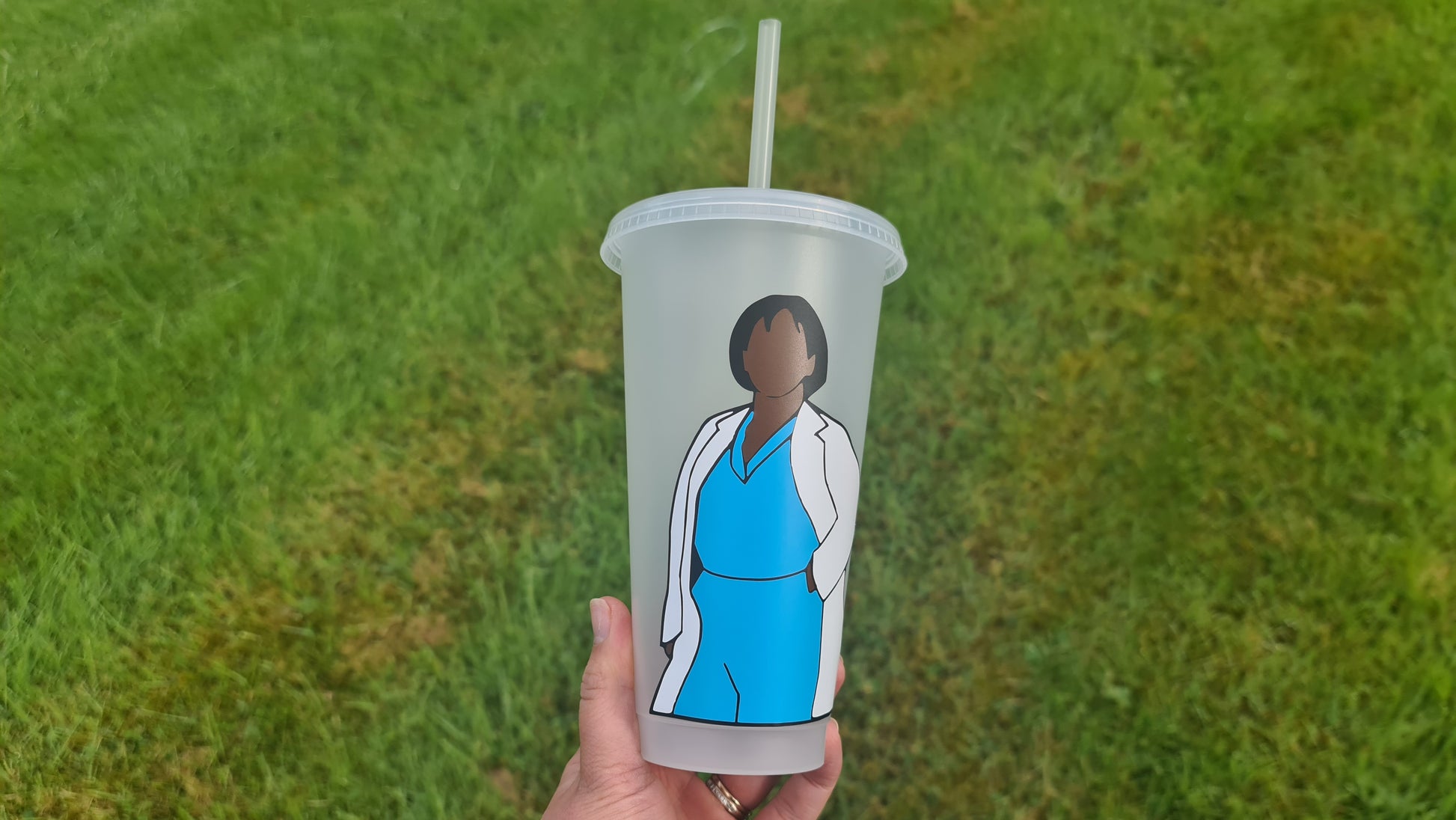 Miranda Bailey Gift Cup 24oz Cold Cup / Starbucks Custom Tumbler Cup / Personalised Grey's Anatomy Gift, Reusable Cup Straw and Lid