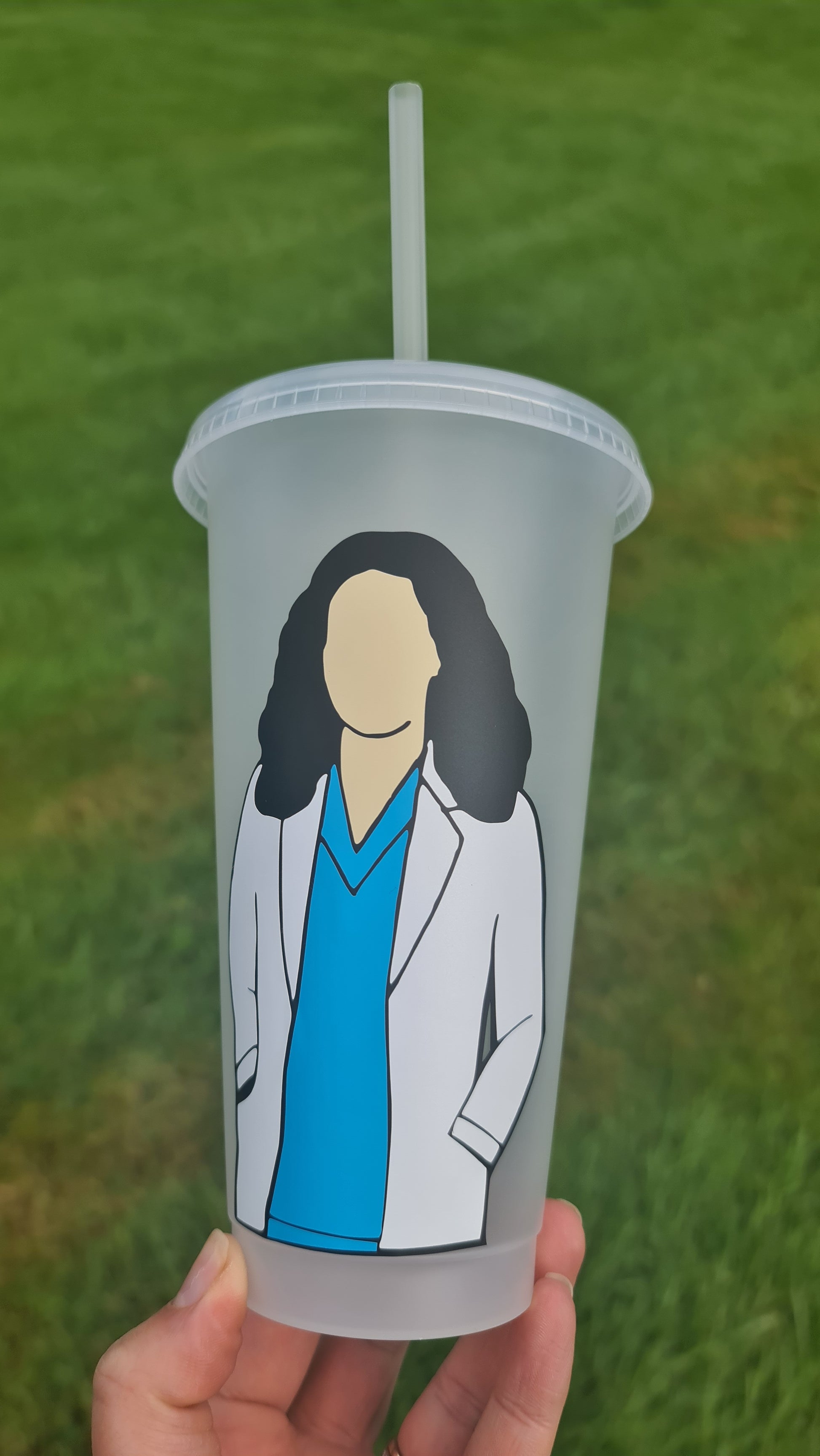 Cristina Yang Gift Cup 24oz Cold Cup / Starbucks Custom Tumbler Cup / Personalised Grey's Anatomy Gift, Reusable Cup Straw and Lid