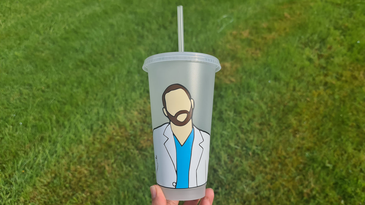 Alex Karev Gift Cup 24oz Cold Cup / Starbucks Custom Tumbler Cup / Personalised Grey's Anatomy Gift, Reusable Cup Straw and Lid