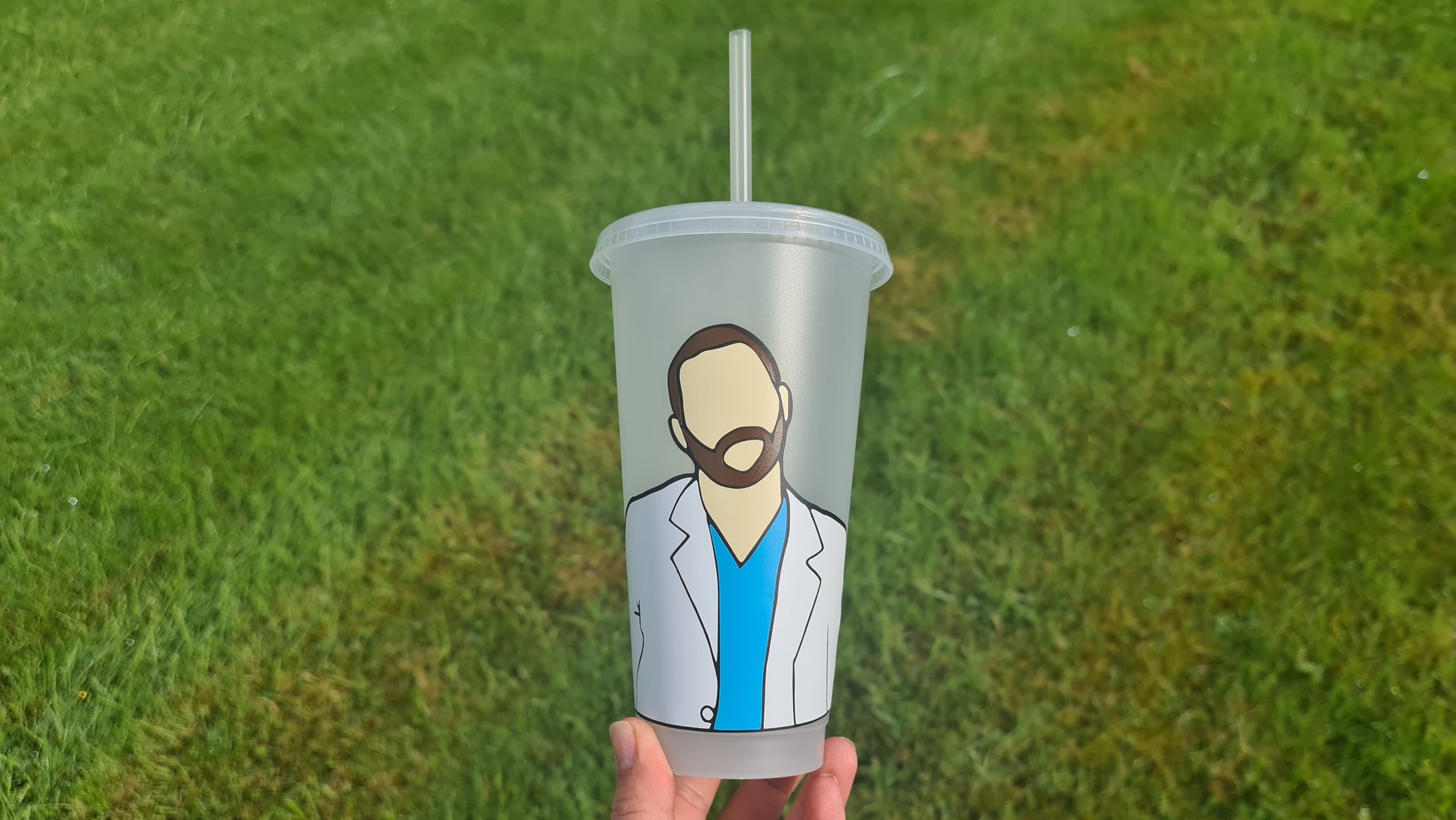 Alex Karev Gift Cup 24oz Cold Cup / Starbucks Custom Tumbler Cup / Personalised Grey's Anatomy Gift, Reusable Cup Straw and Lid