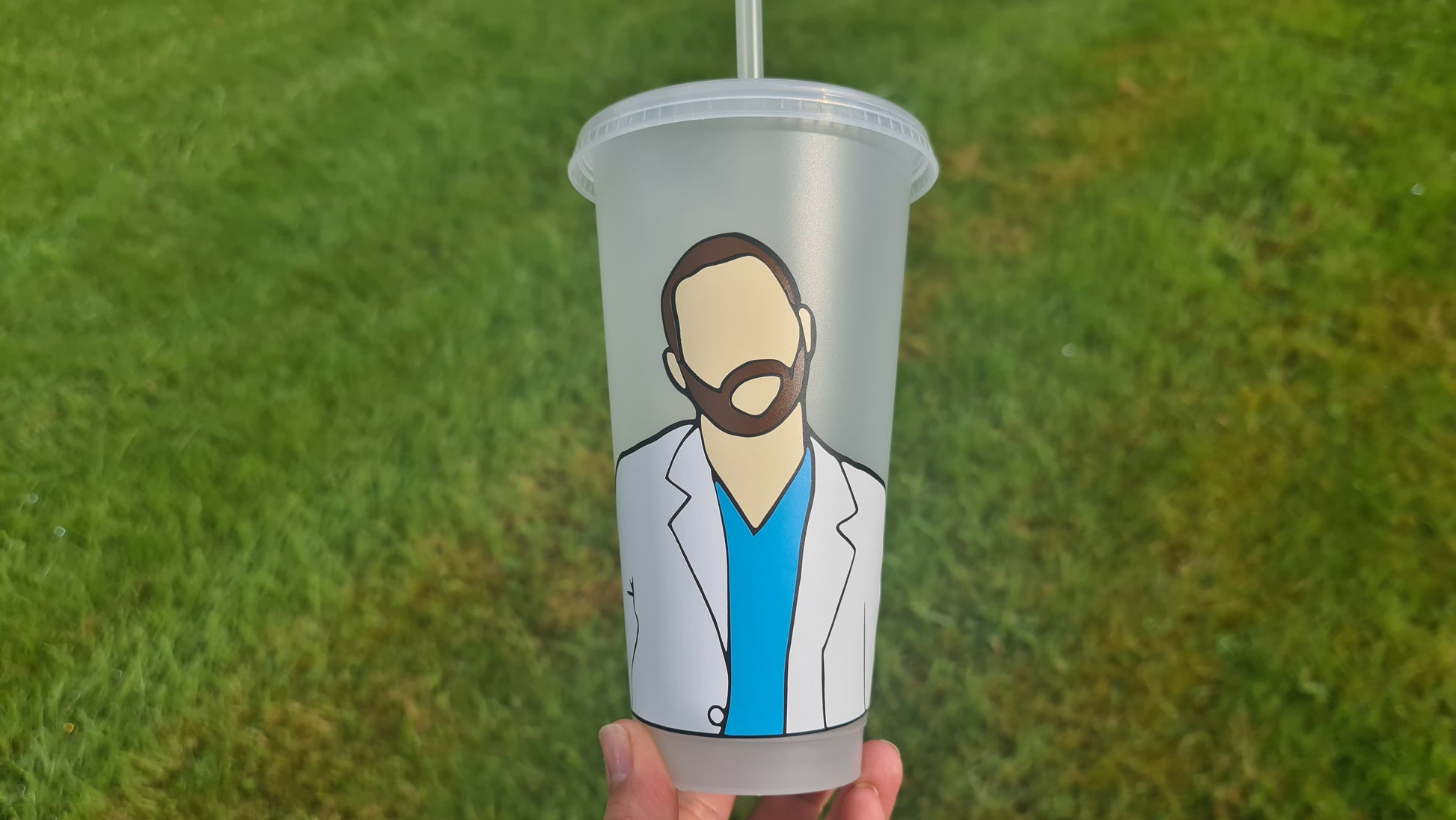 Alex Karev Gift Cup 24oz Cold Cup / Starbucks Custom Tumbler Cup / Personalised Grey's Anatomy Gift, Reusable Cup Straw and Lid