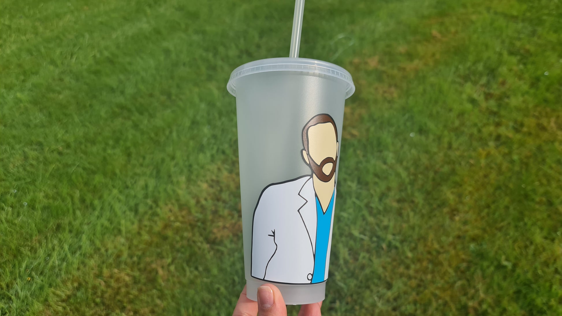 Alex Karev Gift Cup 24oz Cold Cup / Starbucks Custom Tumbler Cup / Personalised Grey's Anatomy Gift, Reusable Cup Straw and Lid