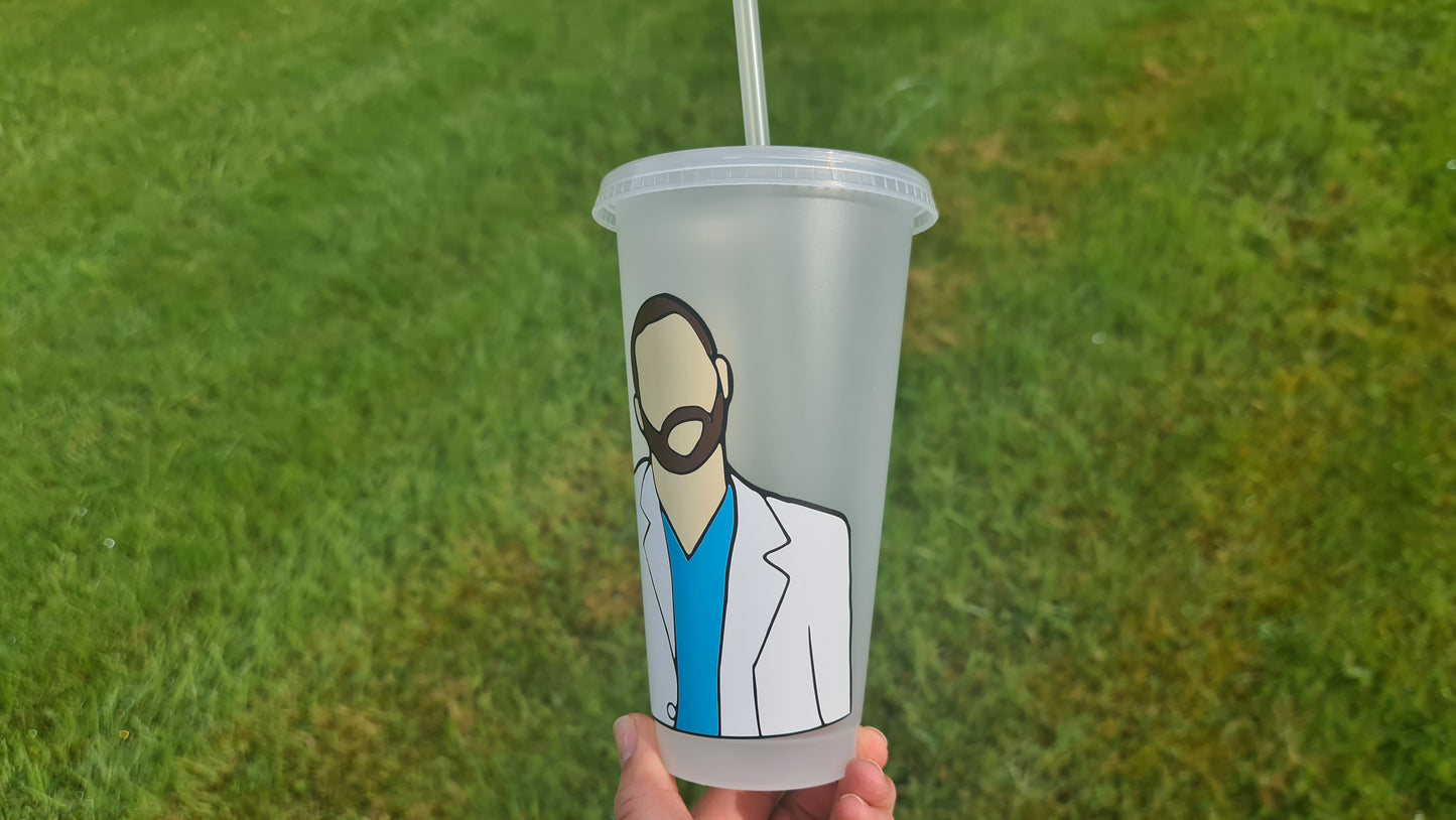 Alex Karev Gift Cup 24oz Cold Cup / Starbucks Custom Tumbler Cup / Personalised Grey's Anatomy Gift, Reusable Cup Straw and Lid