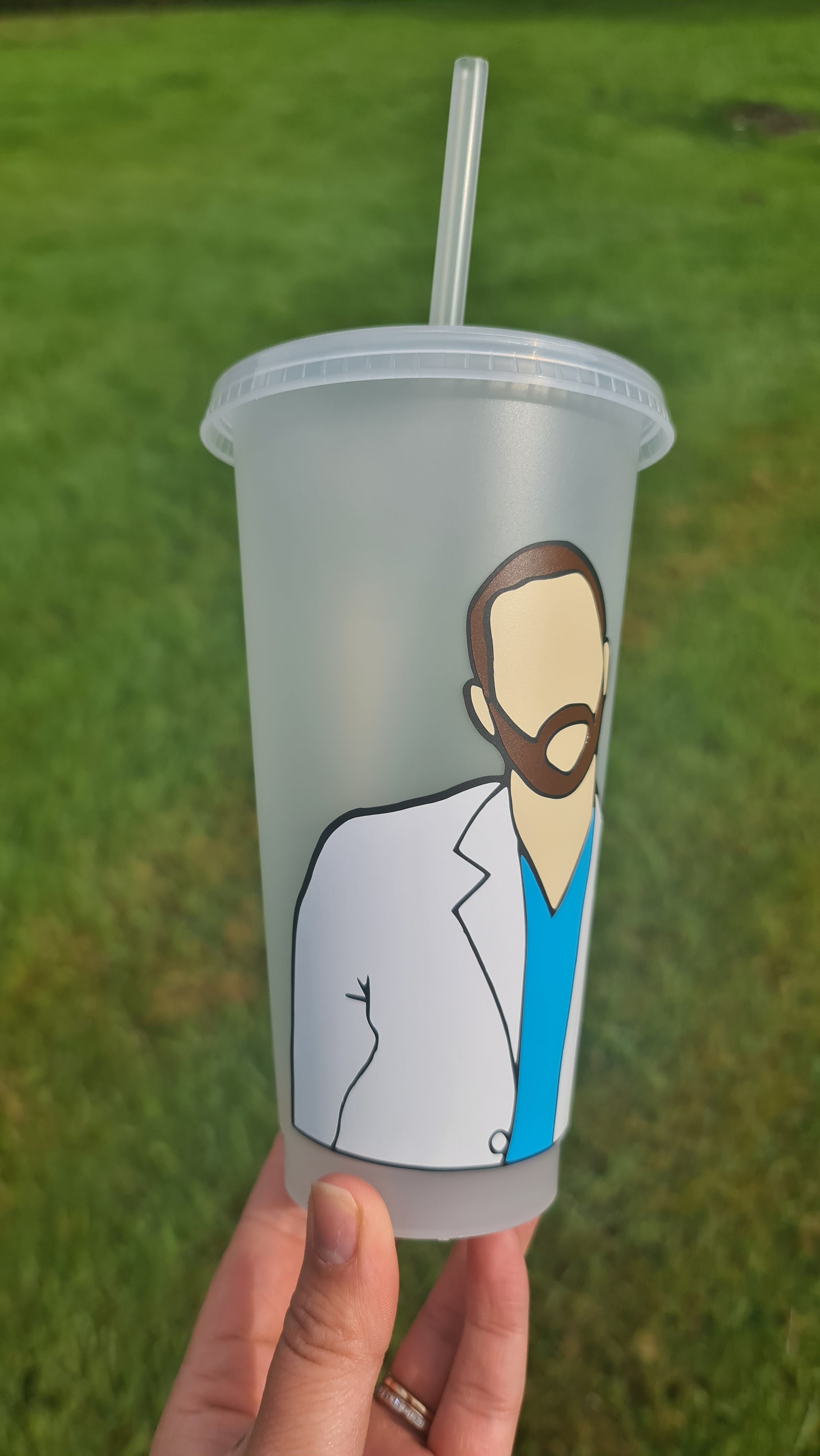 Alex Karev Gift Cup 24oz Cold Cup / Starbucks Custom Tumbler Cup / Personalised Grey's Anatomy Gift, Reusable Cup Straw and Lid