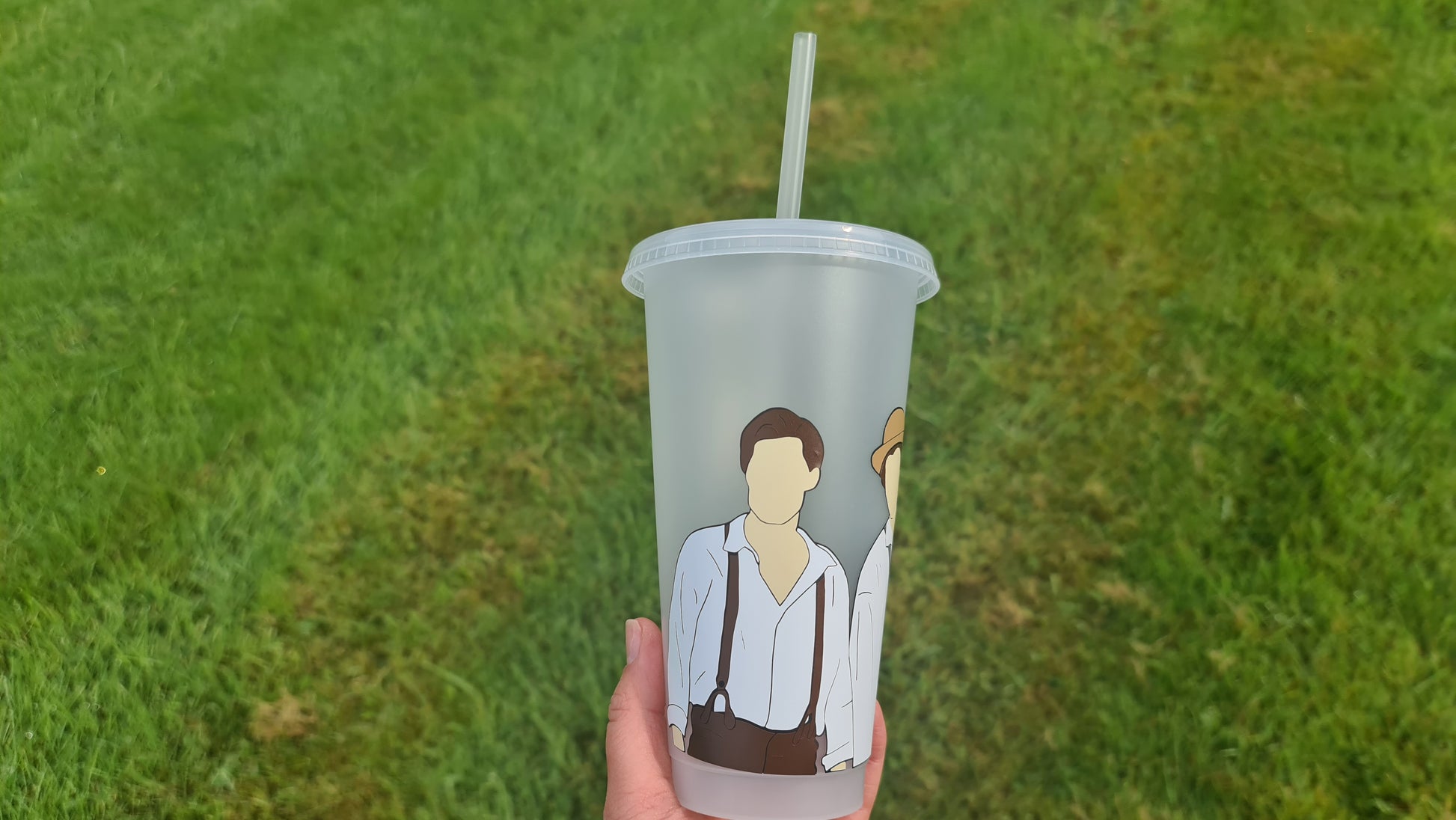 Salvatore Brothers 24oz Cold Cup / Starbucks Custom Tumbler Cup / Personalised Vampire Diaries Merch / Reusable Quotes Cup Straw and Lid