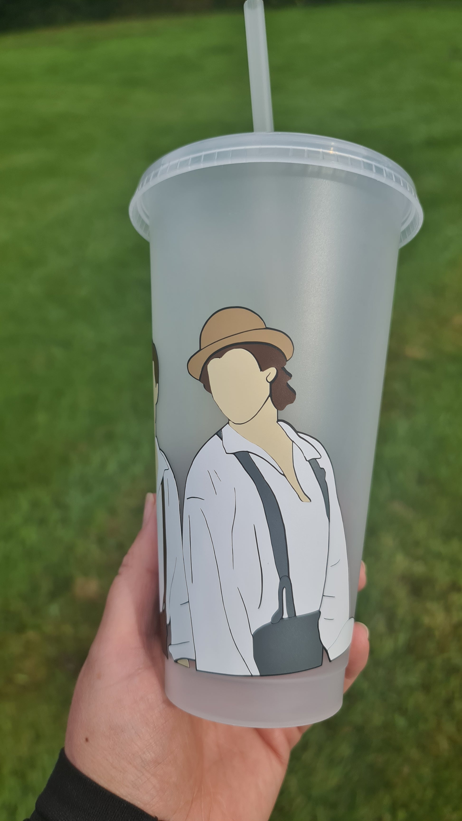 Salvatore Brothers 24oz Cold Cup / Starbucks Custom Tumbler Cup / Personalised Vampire Diaries Merch / Reusable Quotes Cup Straw and Lid