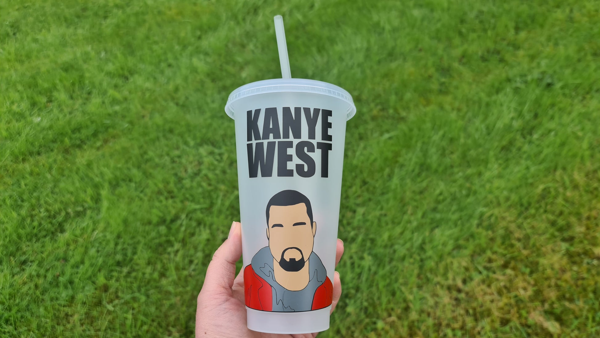 Kanye West 24oz Cold Cup / Starbucks Custom Tumbler Cup / Personalised Music Concert Tickets / Reusable Cup Straw and Lid\