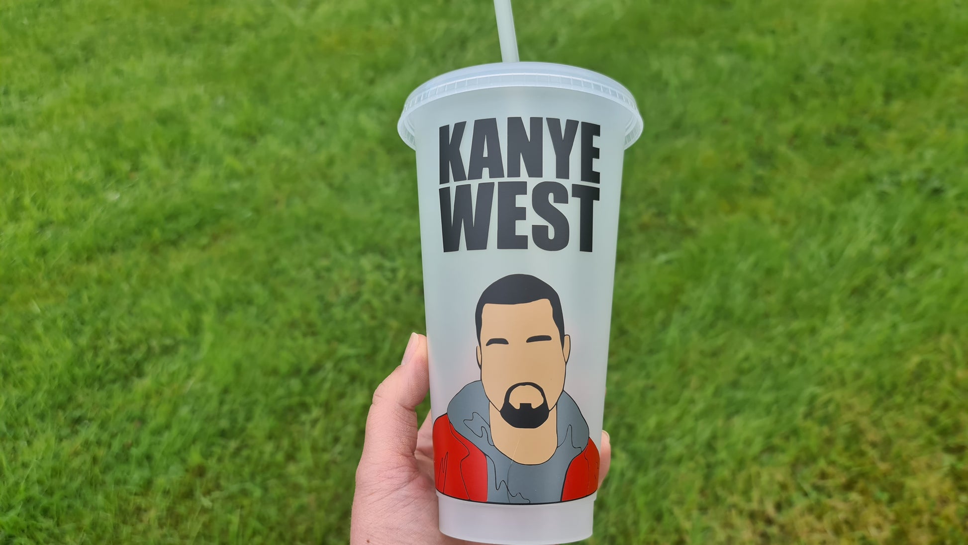 Kanye West 24oz Cold Cup / Starbucks Custom Tumbler Cup / Personalised Music Concert Tickets / Reusable Cup Straw and Lid
