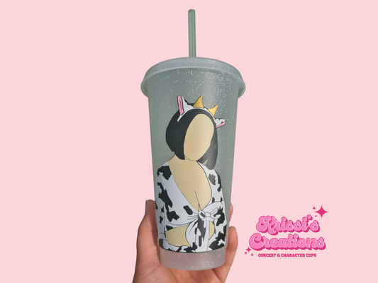 Doja Cat Mooo! Concert Cup 24oz Cold Cup / Starbucks Glitter Custom Tumbler Cup / Personalised Music Concert Tickets, Reusable Cup Straw and Lid