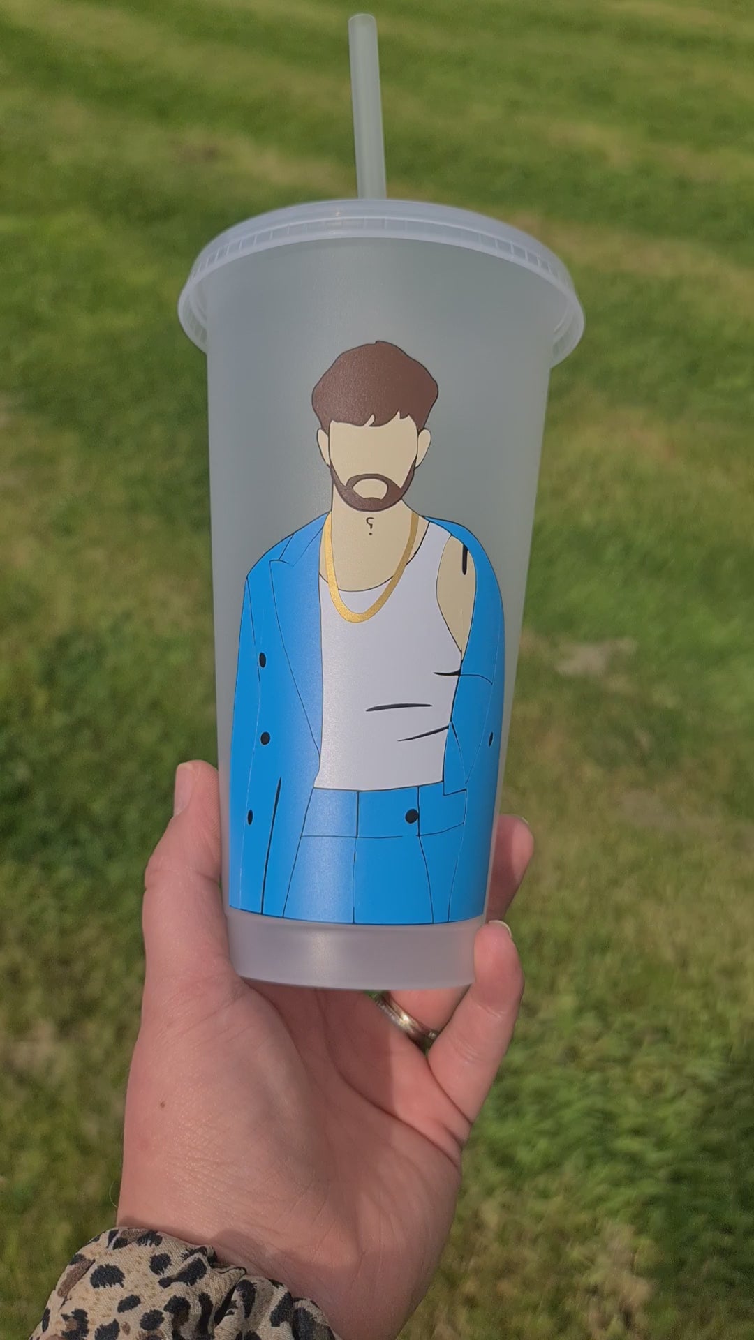 Tom Greenan Fan Cup 24oz Cold Cup / Starbucks Custom Tumbler Cup / Personalised Music Tickets Concert Gift, Reusable Cup Straw and Lid