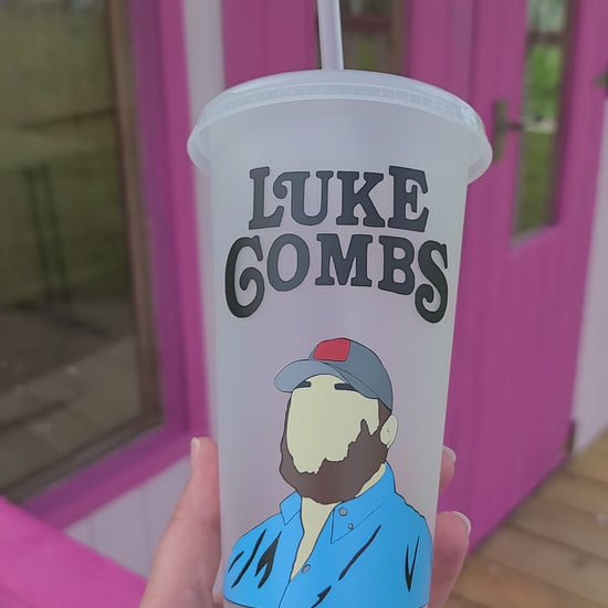 Luke Combs 24oz Cold Cup / Starbucks Custom Tumbler Cup / Personalised Country Music Concert Tickets / Reusable Quotes Cup Straw and Lid