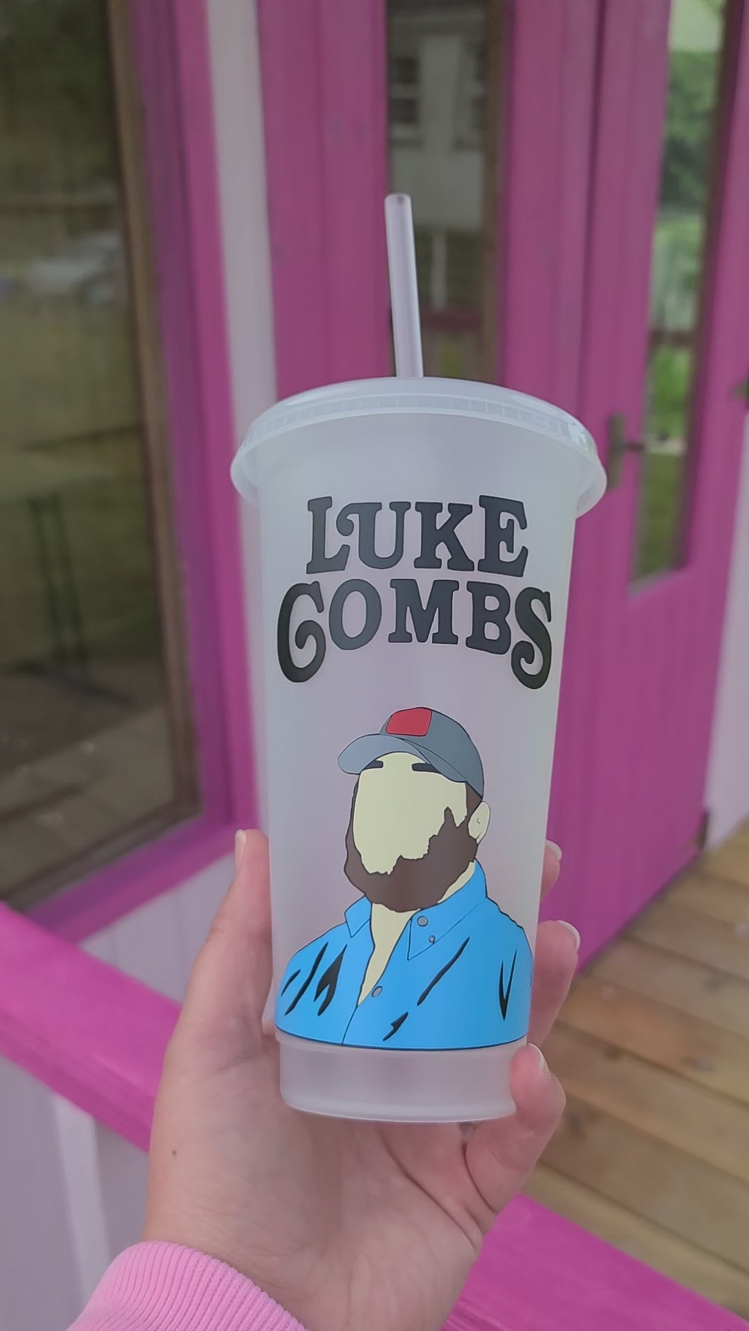 Luke Combs 24oz Cold Cup / Starbucks Custom Tumbler Cup / Personalised Country Music Concert Tickets / Reusable Quotes Cup Straw and Lid