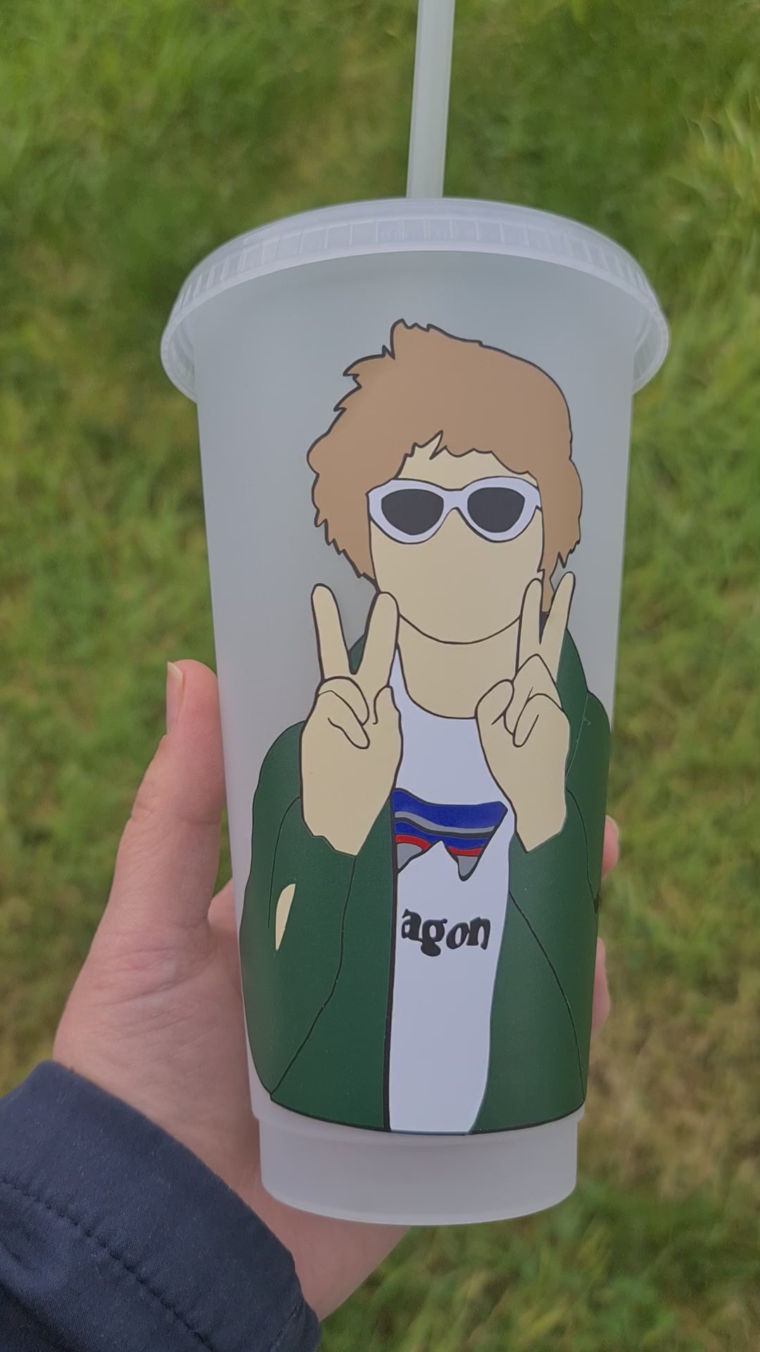 Lewis Capaldi 24oz Cold Cup / Starbucks Style Custom Tumbler Cup / Personalised Music Concert Tickets / Reusable Quotes Cup Straw and Lid