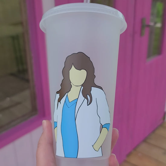 Callie Torres Gift Cup 24oz Cold Cup / Starbucks Custom Tumbler Cup / Personalised Grey's Anatomy Gift, Reusable Cup Straw and Lid