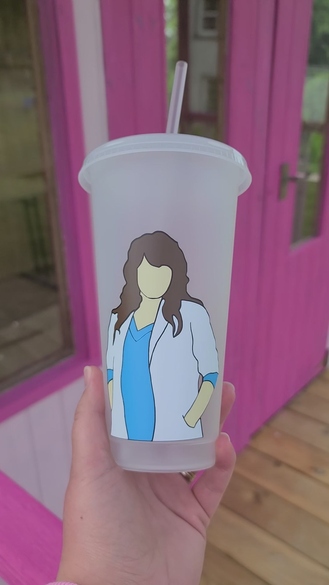 Callie Torres Gift Cup 24oz Cold Cup / Starbucks Custom Tumbler Cup / Personalised Grey's Anatomy Gift, Reusable Cup Straw and Lid