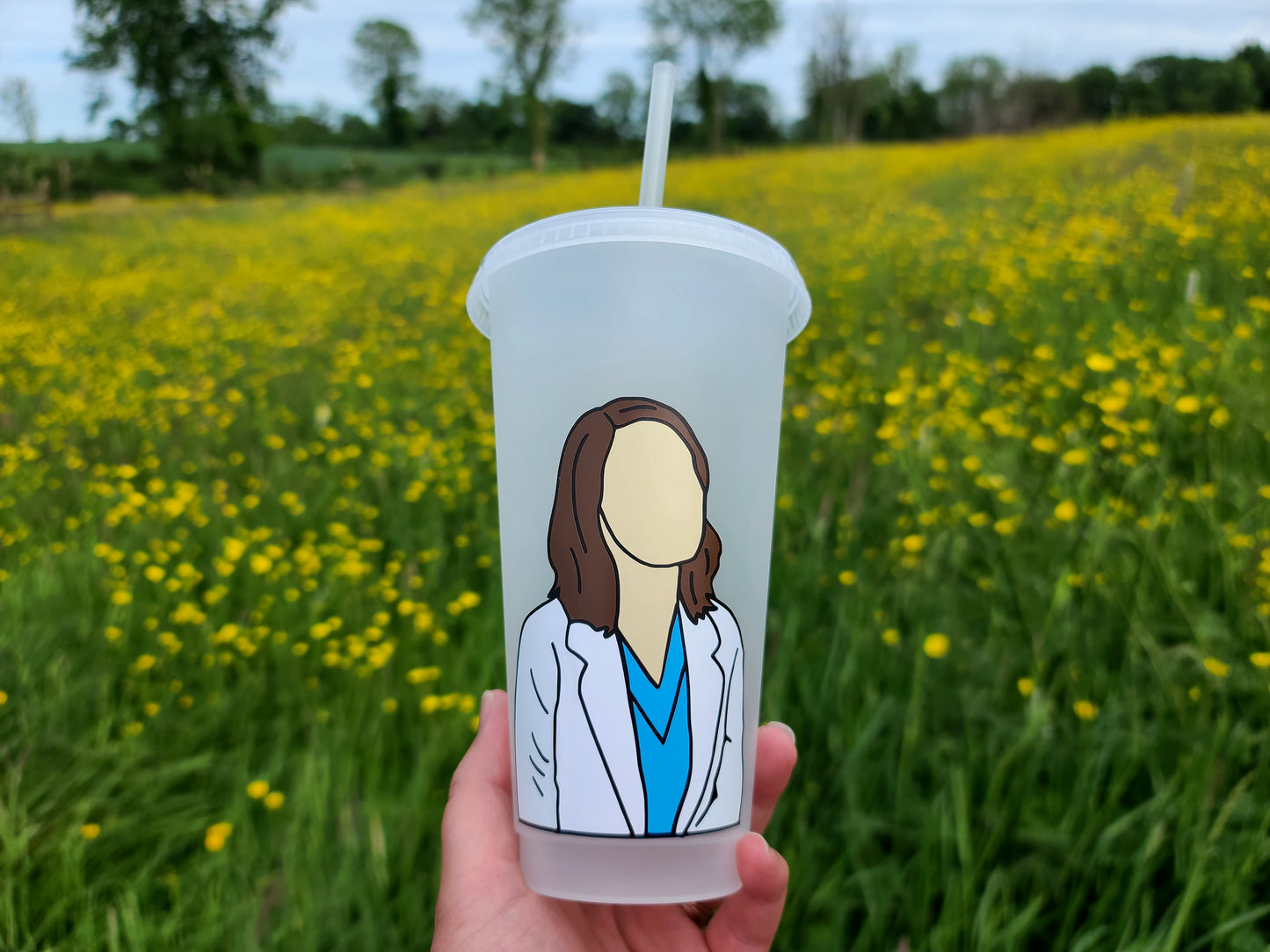 Jo Wilson Gift Cup 24oz Cold Cup / Starbucks Custom Tumbler Cup / Personalised Grey's Anatomy Gift, Reusable Cup Straw and Lid