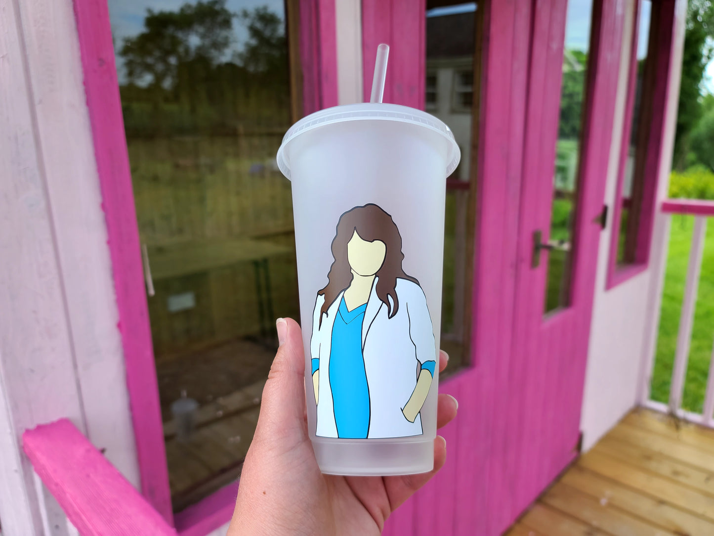 Callie Torres Gift Cup 24oz Cold Cup / Starbucks Custom Tumbler Cup / Personalised Grey's Anatomy Gift, Reusable Cup Straw and Lid