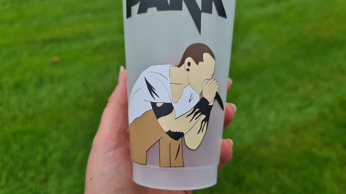 Chester Bennington Linking Park Concert Cup 24oz Cold Cup / Starbucks Custom Tumbler Cup / Personalised Music Concert Tickets, Reusable Cup Straw and Lid