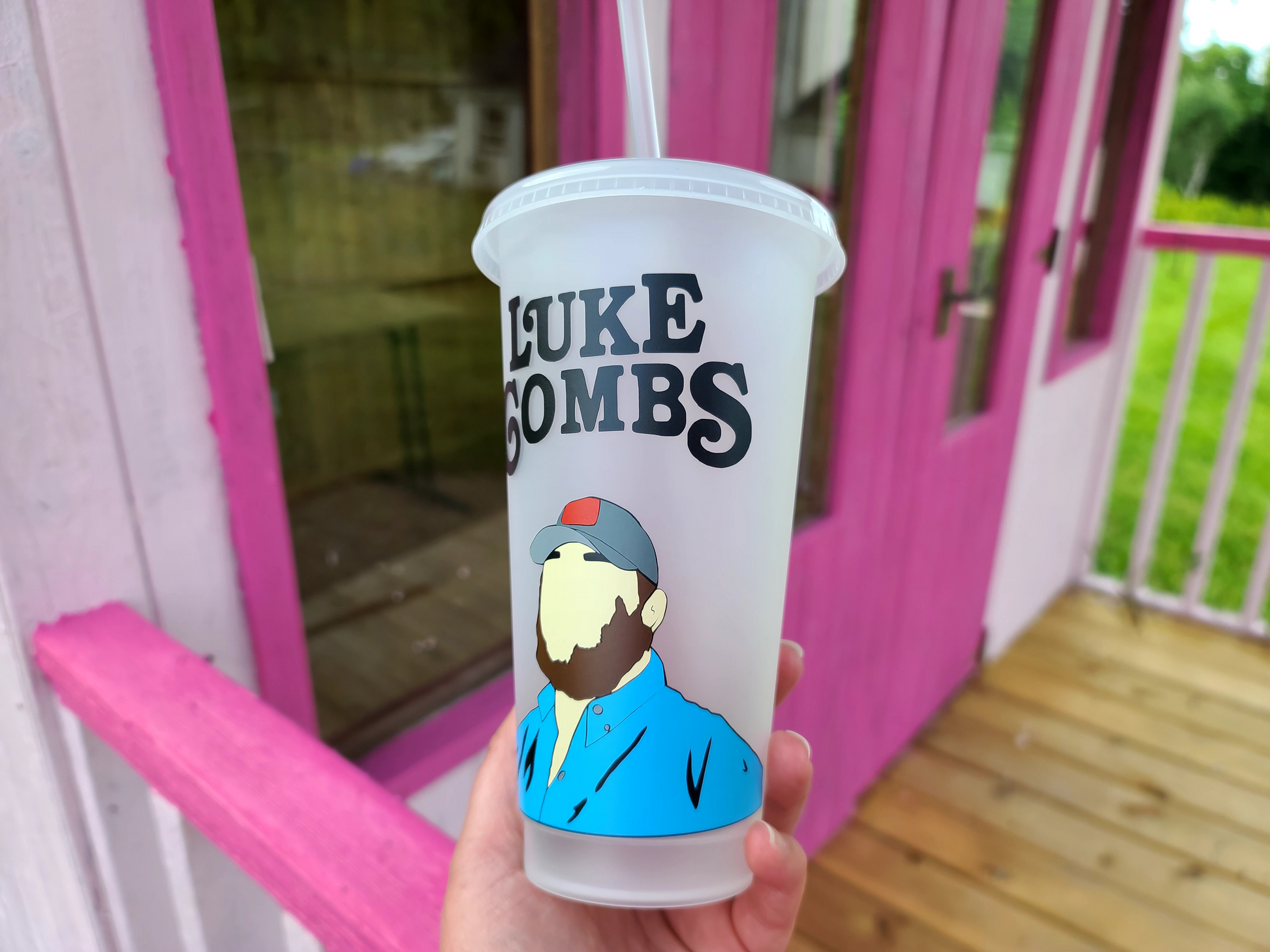 Luke Combs 24oz Cold Cup / Starbucks Custom Tumbler Cup / Personalised Country Music Concert Tickets / Reusable Quotes Cup Straw and Lid