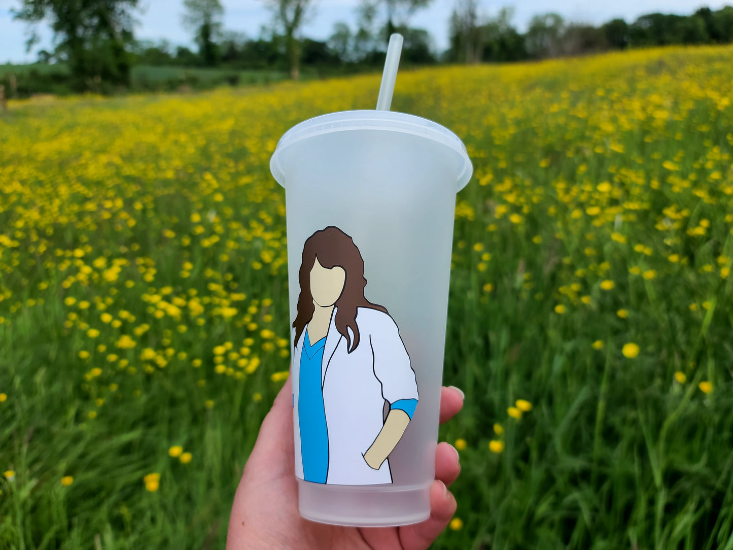 Callie Torres Gift Cup 24oz Cold Cup / Starbucks Custom Tumbler Cup / Personalised Grey's Anatomy Gift, Reusable Cup Straw and Lid