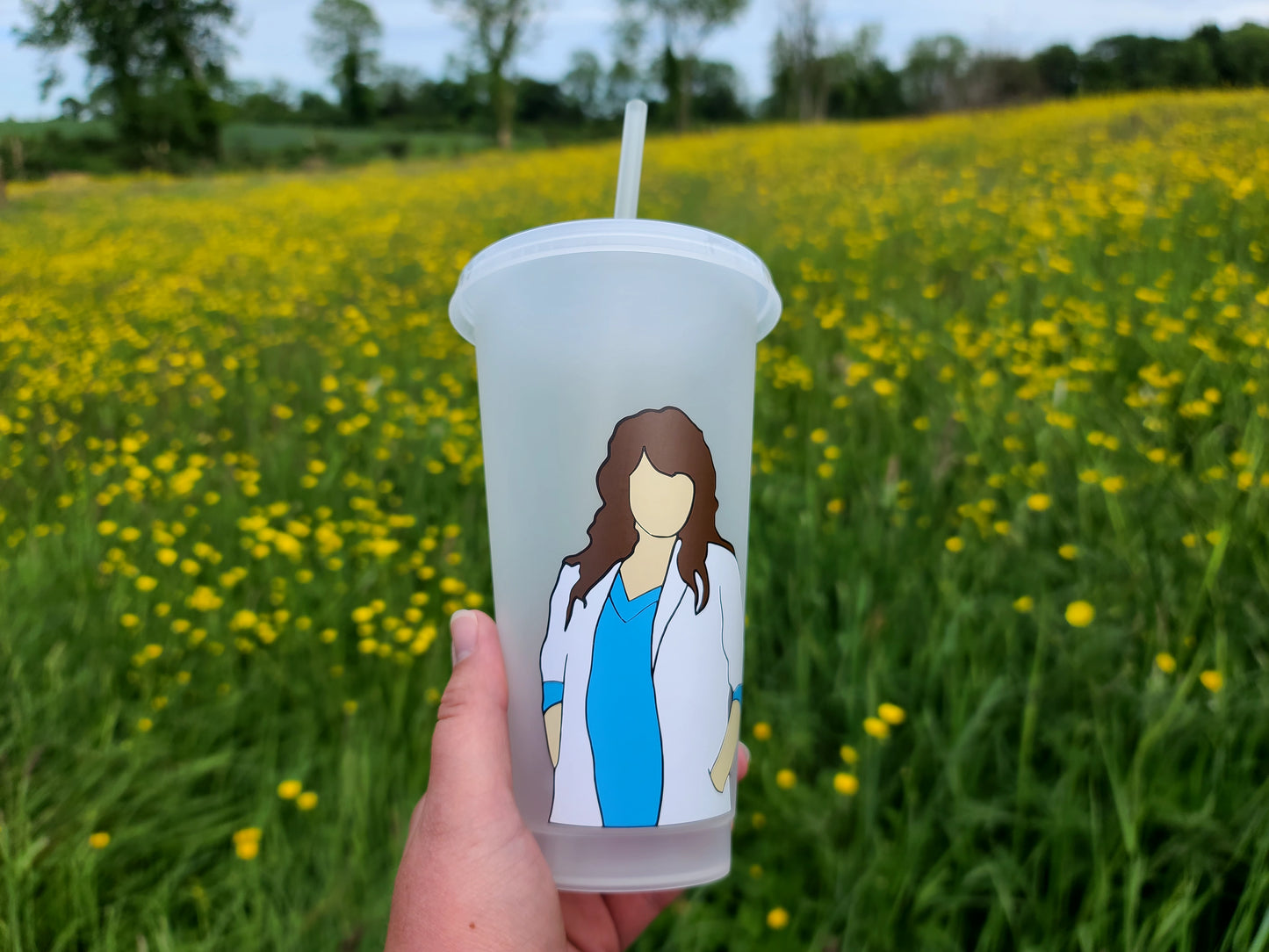 Callie Torres Gift Cup 24oz Cold Cup / Starbucks Custom Tumbler Cup / Personalised Grey's Anatomy Gift, Reusable Cup Straw and Lid