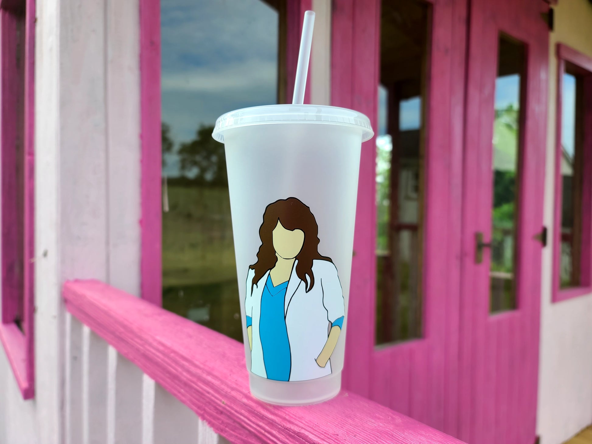 Callie Torres Gift Cup 24oz Cold Cup / Starbucks Custom Tumbler Cup / Personalised Grey's Anatomy Gift, Reusable Cup Straw and Lid