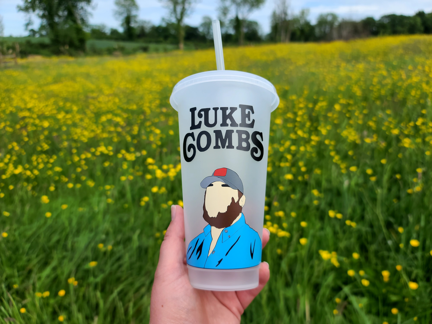 Luke Combs 24oz Cold Cup / Starbucks Custom Tumbler Cup / Personalised Country Music Concert Tickets / Reusable Quotes Cup Straw and Lid