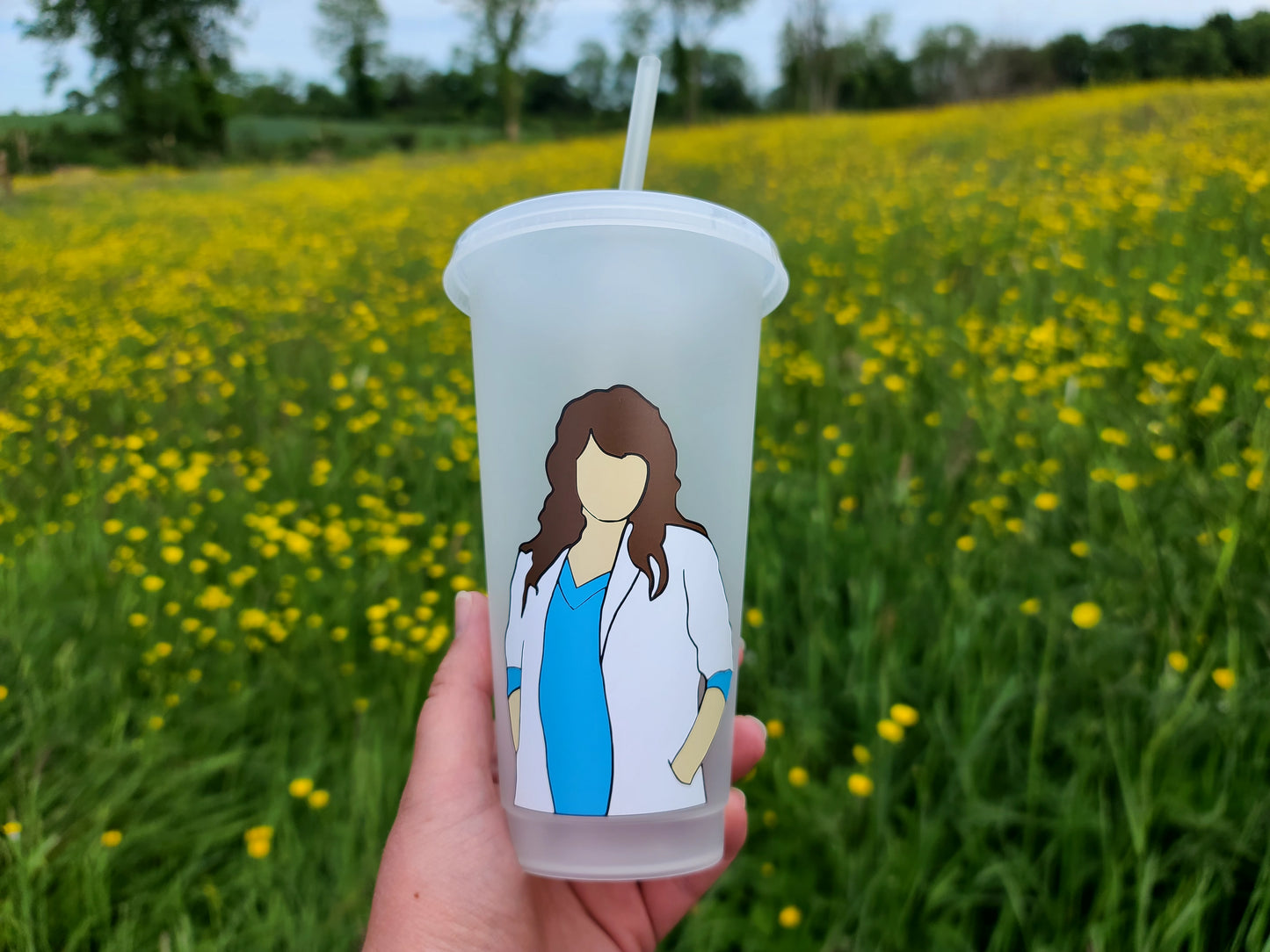 Callie Torres Gift Cup 24oz Cold Cup / Starbucks Custom Tumbler Cup / Personalised Grey's Anatomy Gift, Reusable Cup Straw and Lid