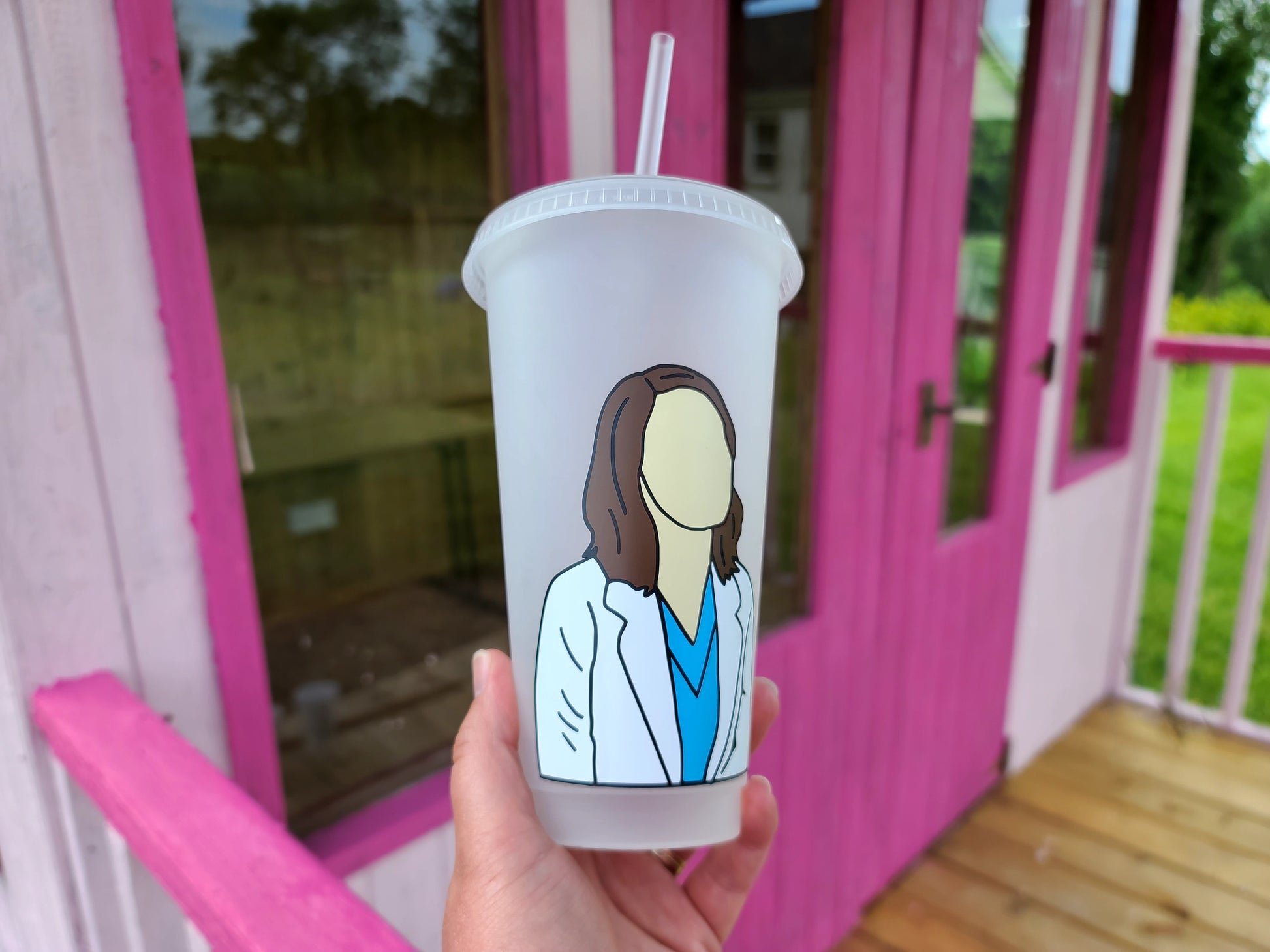 Jo Wilson Gift Cup 24oz Cold Cup / Starbucks Custom Tumbler Cup / Personalised Grey's Anatomy Gift, Reusable Cup Straw and Lid