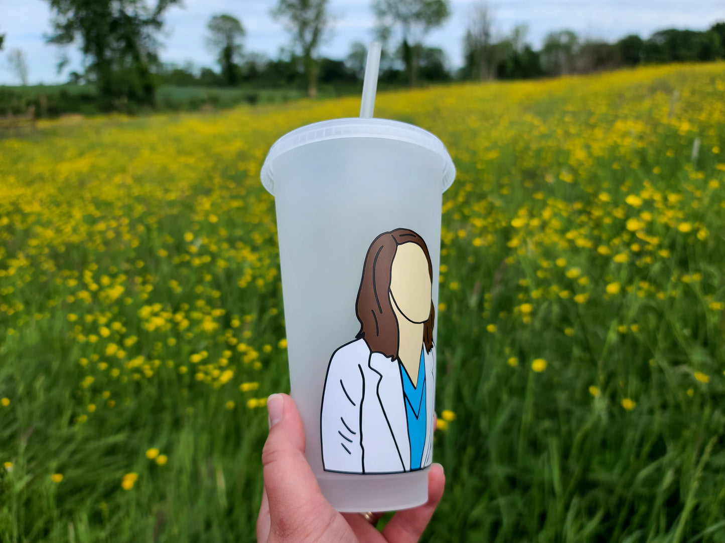 Jo Wilson Gift Cup 24oz Cold Cup / Starbucks Custom Tumbler Cup / Personalised Grey's Anatomy Gift, Reusable Cup Straw and Lid