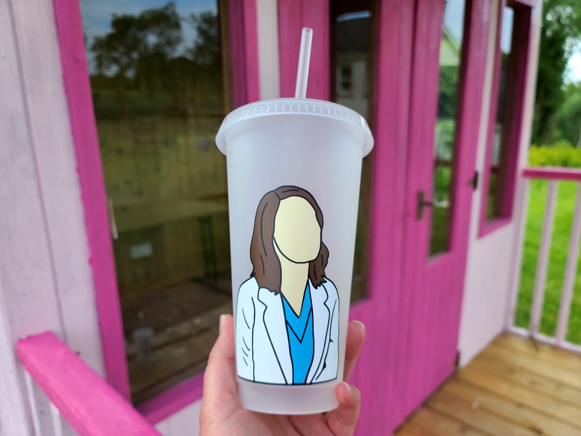 Jo Wilson Gift Cup 24oz Cold Cup / Starbucks Custom Tumbler Cup / Personalised Grey's Anatomy Gift, Reusable Cup Straw and Lid