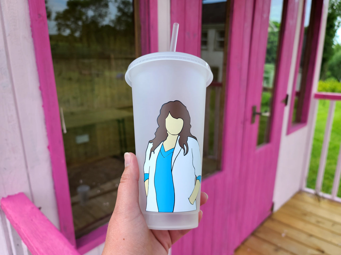 Callie Torres Gift Cup 24oz Cold Cup / Starbucks Custom Tumbler Cup / Personalised Grey's Anatomy Gift, Reusable Cup Straw and Lid