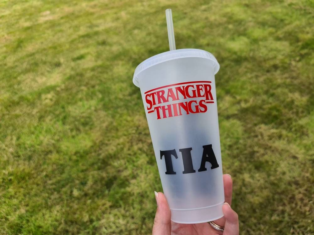 Dustin Henderson 24oz Cold Cup / Starbucks Custom Tumbler Cup / Personalised Stranger Things / Reusable Quotes Cup Straw and Lid Gift