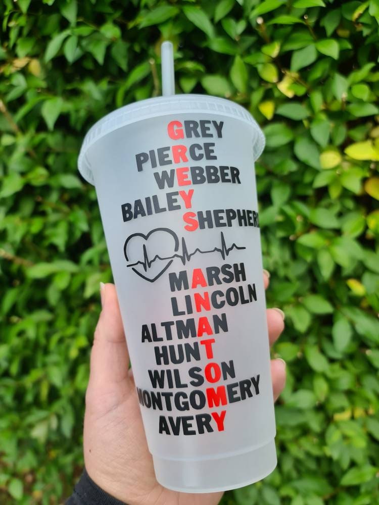 Grey's Anatomy Season 19 / Basically a surgeon 24oz Cold Cup / Starbucks Custom Tumbler Cup / Reusable Greys Anatomy Quotes Straw and Lid