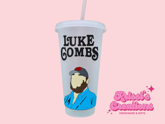Luke Combs 24oz Cold Cup / Starbucks Custom Tumbler Cup / Personalised Country Music Concert Tickets / Reusable Quotes Cup Straw and Lid