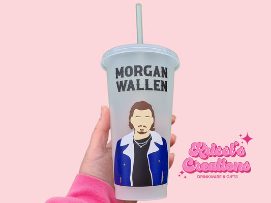 Morgan Wallen 24oz Cold Cup / Starbucks Custom Tumbler Cup / Personalised Country Music Concert Tickets / Reusable Quotes Cup Straw and Lid