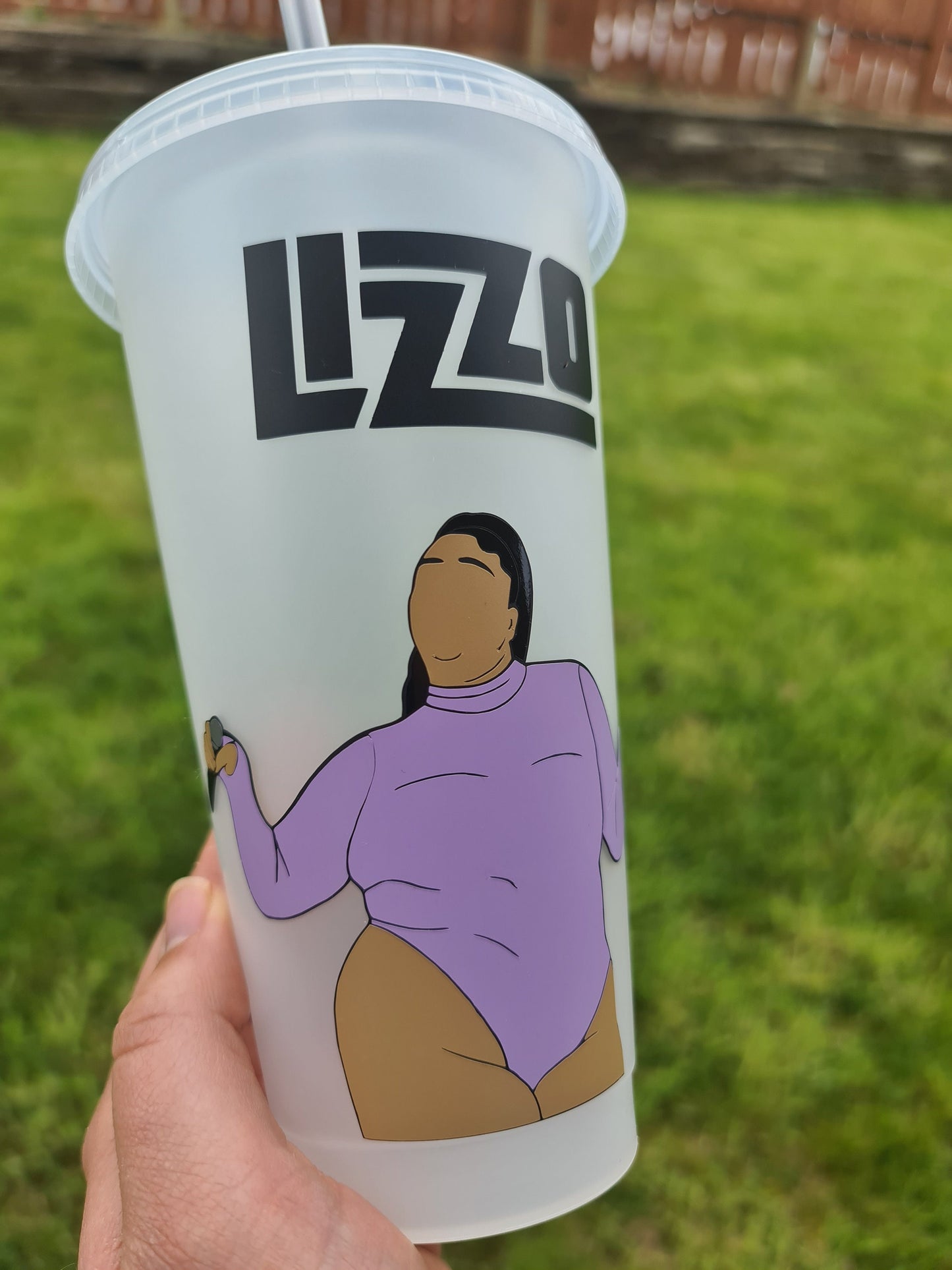 Lizzo Concert Cup 24oz Cold Cup / Starbucks Custom Tumbler Cup / Personalised Music Fan Concert Tickets Merch / Reusable Cup Straw and Lid